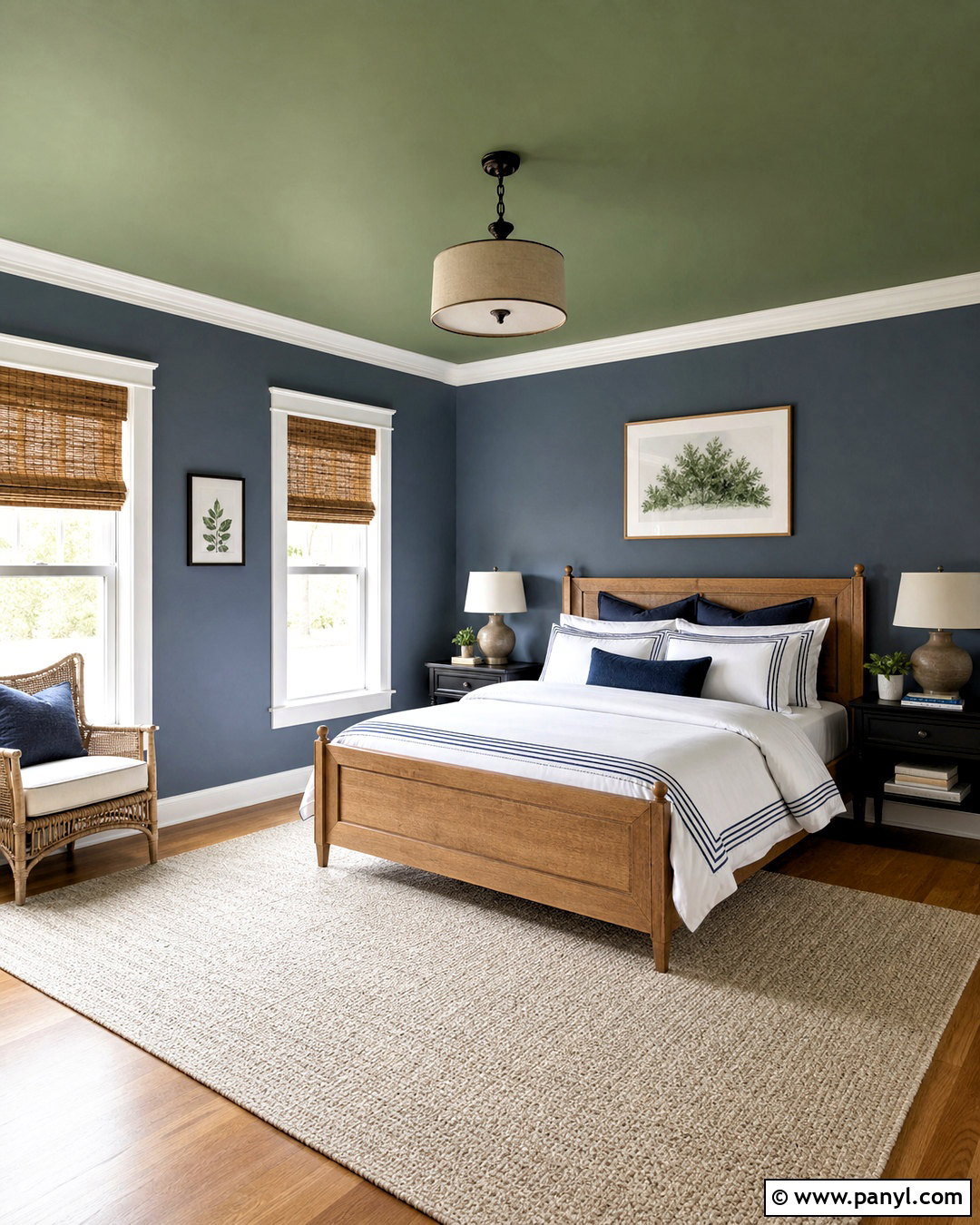 Green Ceiling With Blue Walls - 20 green ceiling bedroom ideas