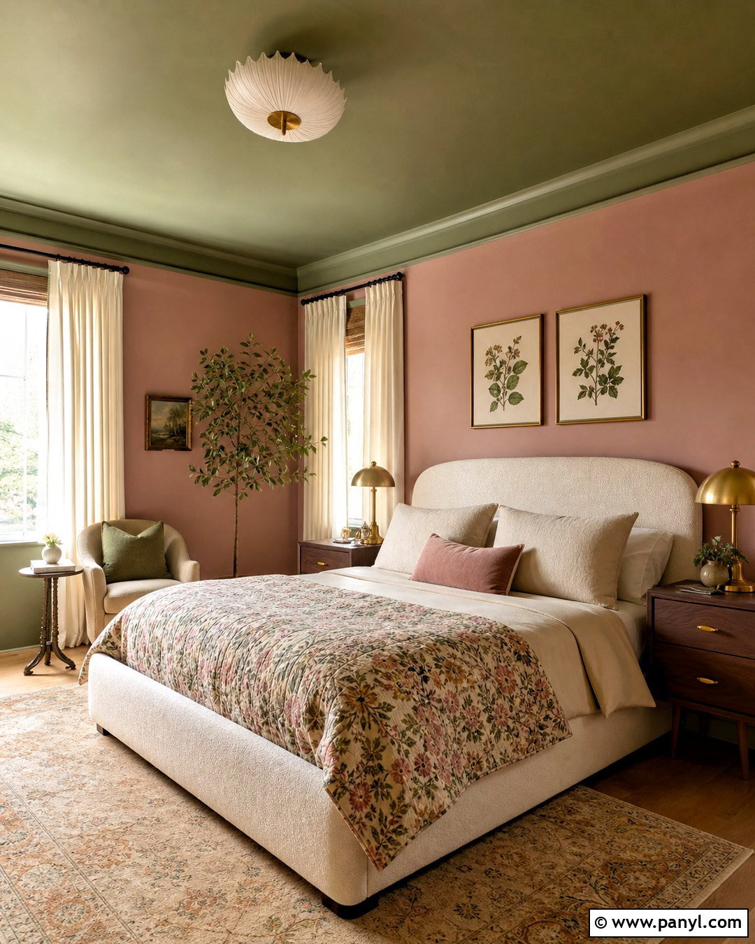 Green Ceiling With Pink Walls - 20 green ceiling bedroom ideas
