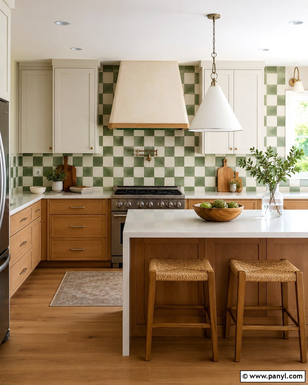 Green Checkerboard Tile Kitchen Wall - 20 Green Tile Accent Wall Ideas
