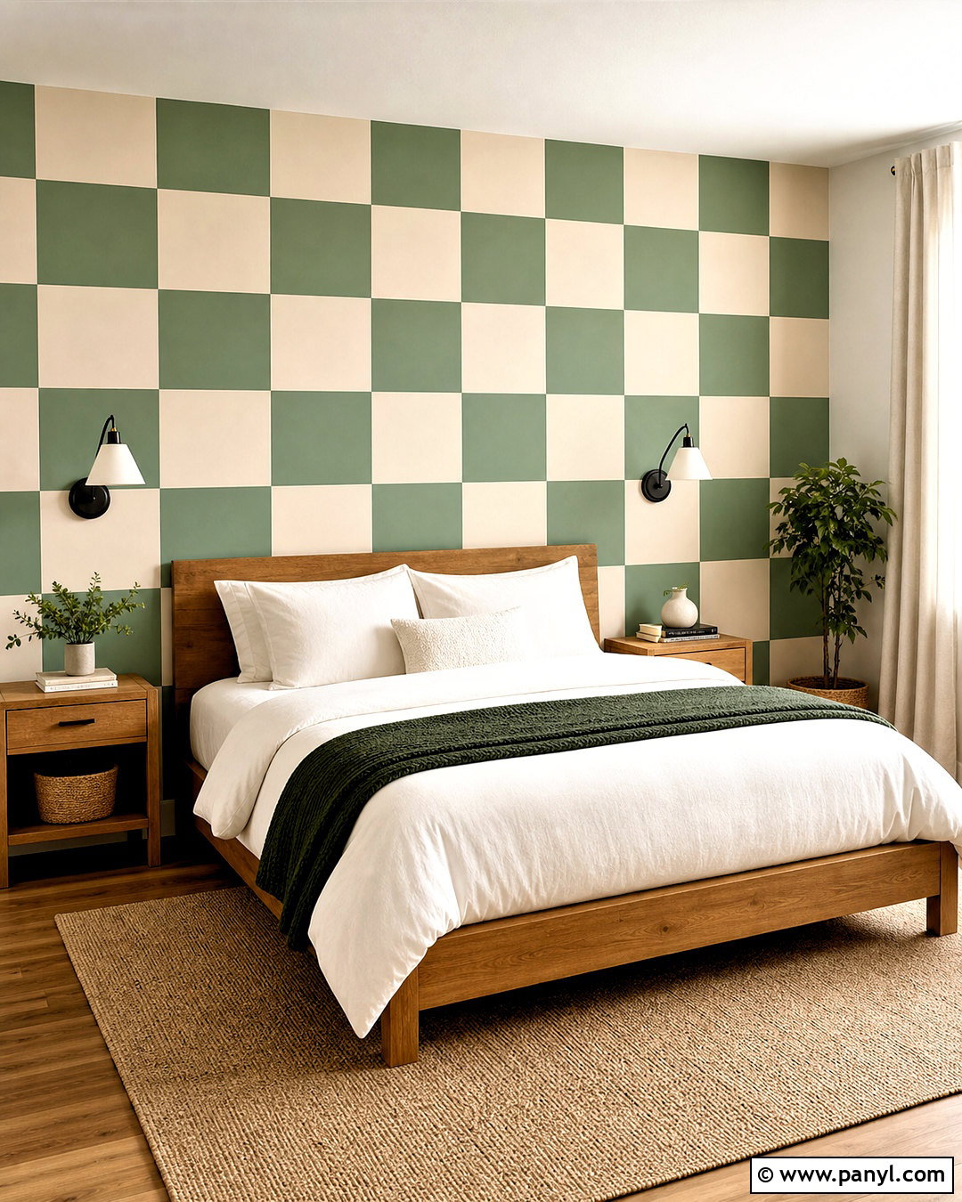 Green Checkerboard Wall - 20 green statement wall ideas