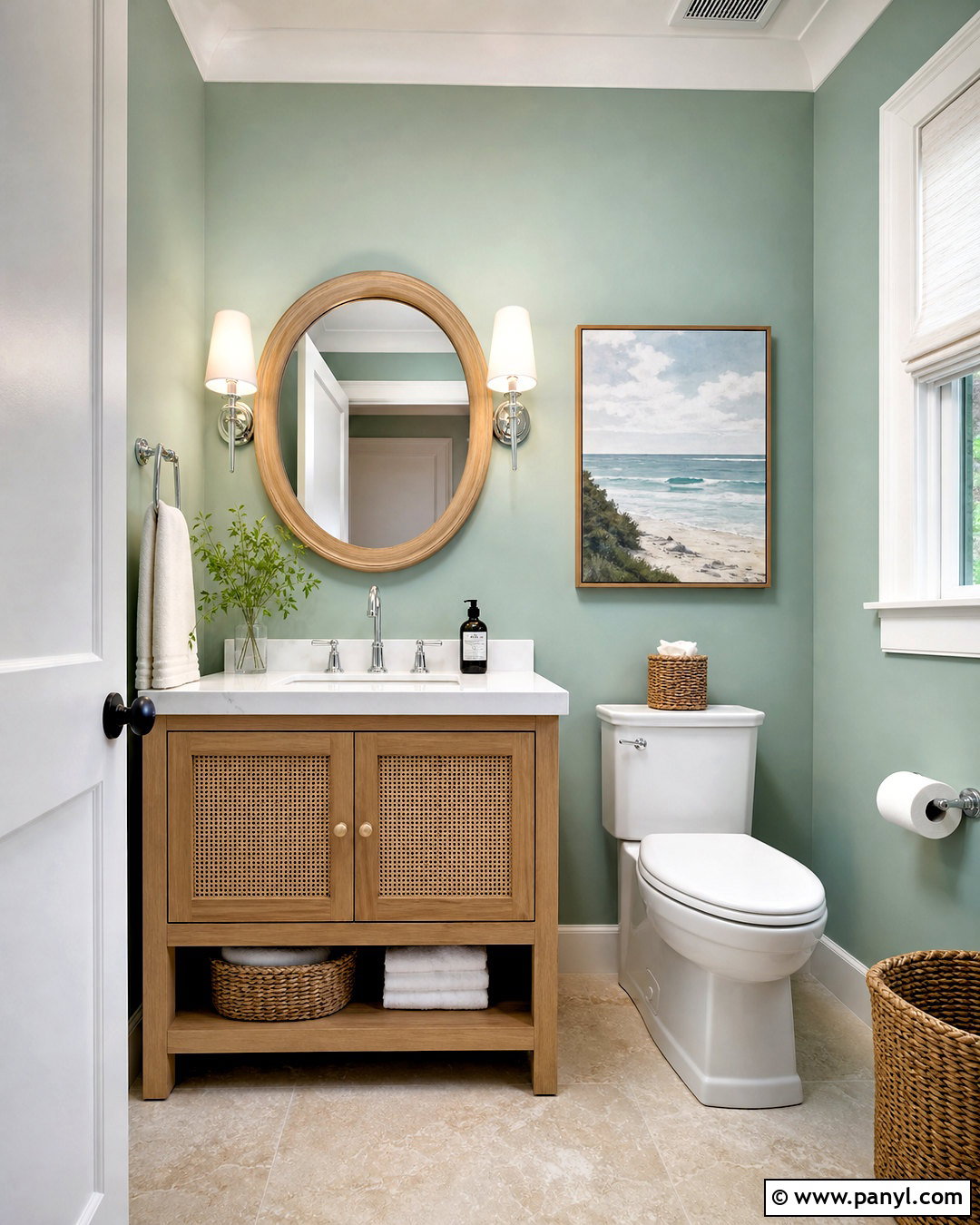 Green Coastal Half Bathroom - 20 green half bathroom ideas
