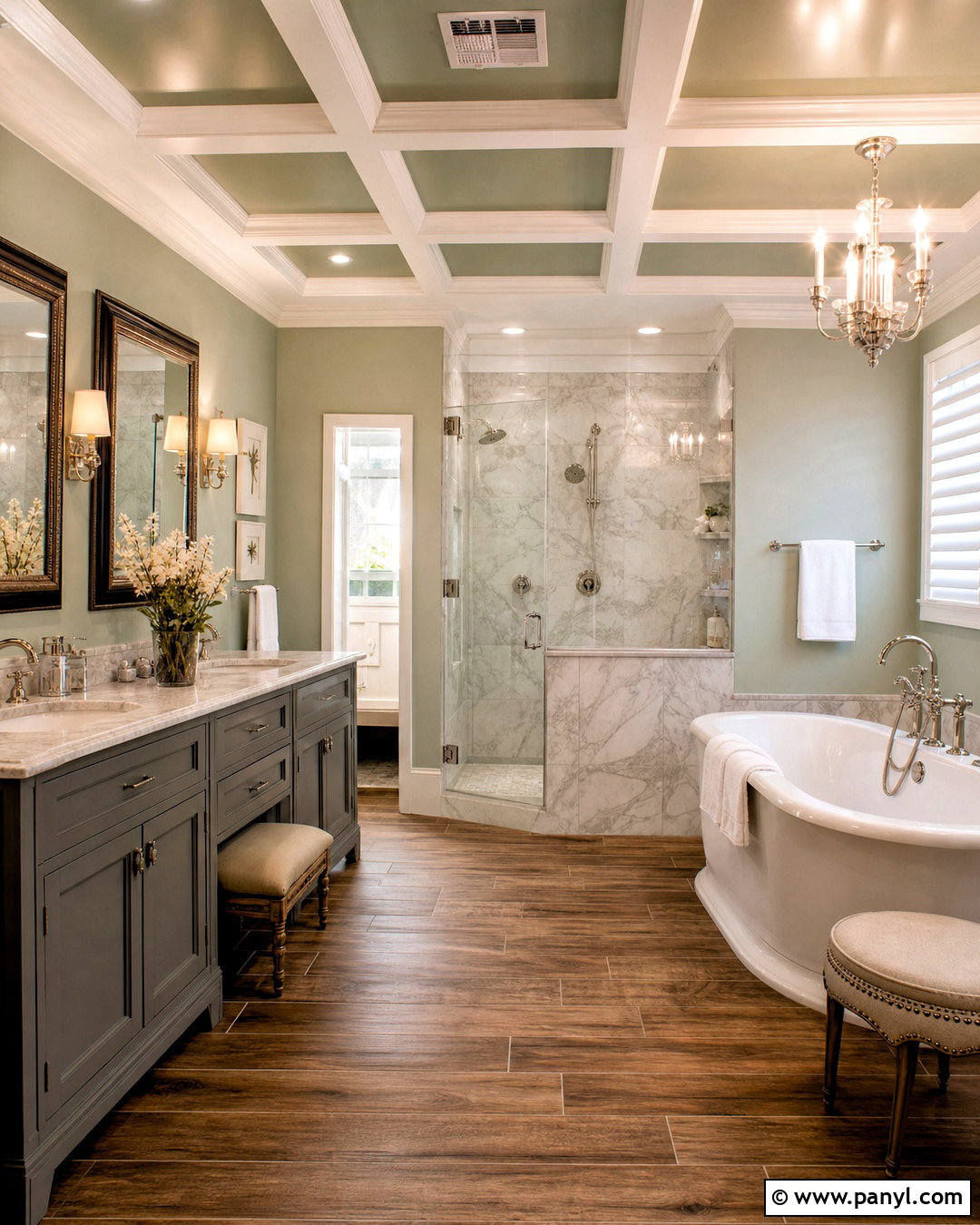 20 Green Ceiling Bathroom Ideas for a Fresh, Spa-Like Escape