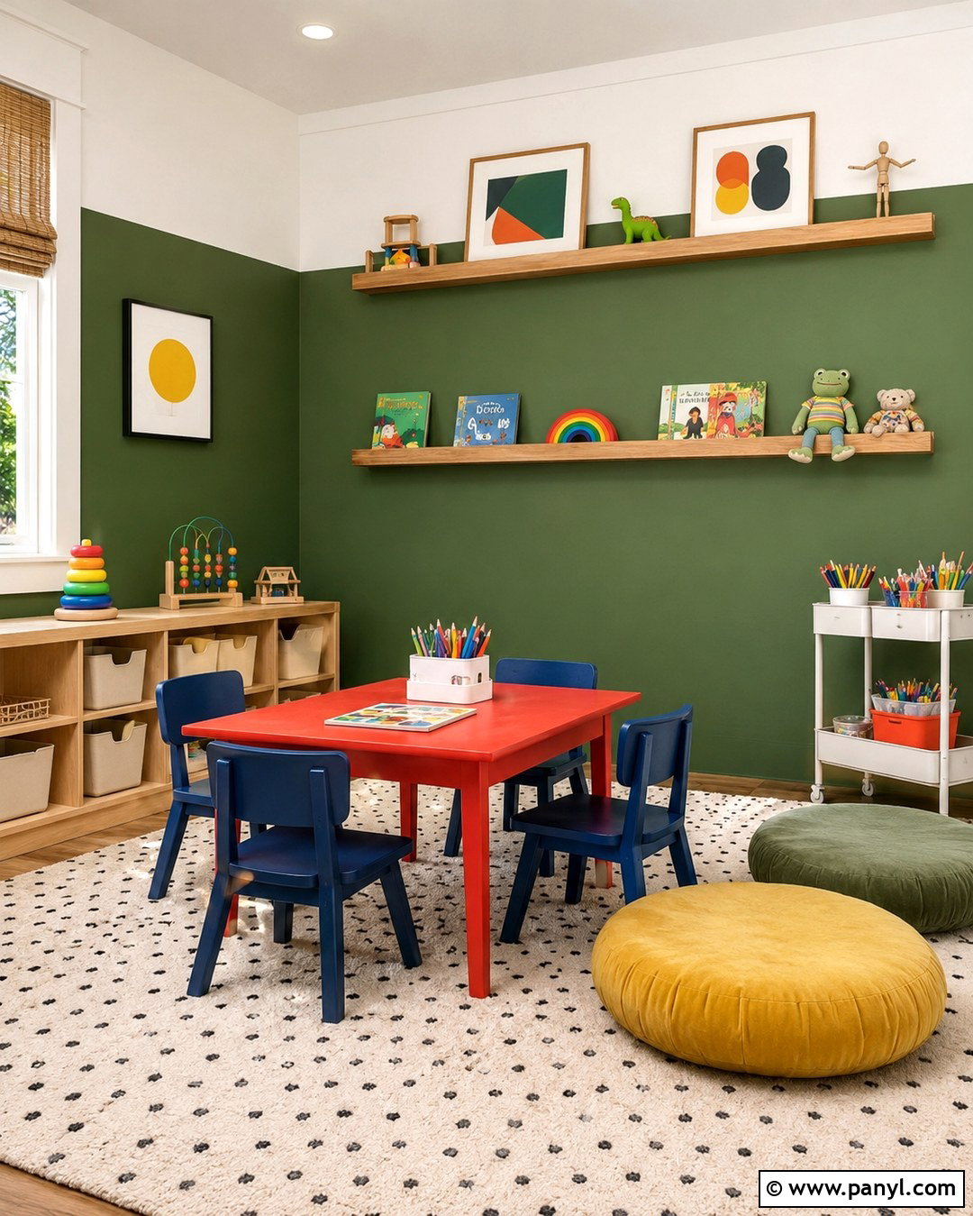 Green Color Block Accent Wall Playroom - 20 Green Accent Wall Playroom Ideas