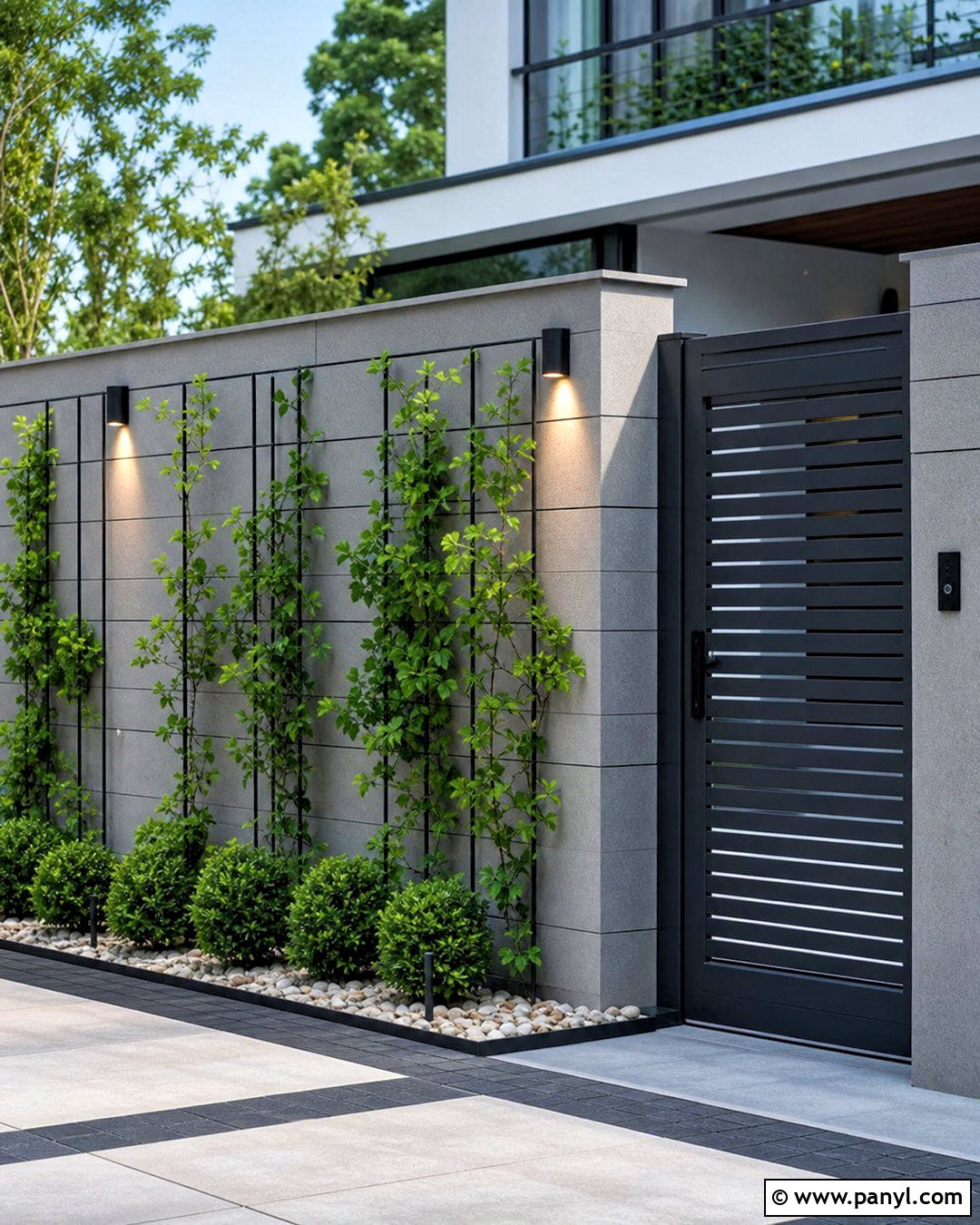 Green Compound Wall - 20 simple compound wall design ideas