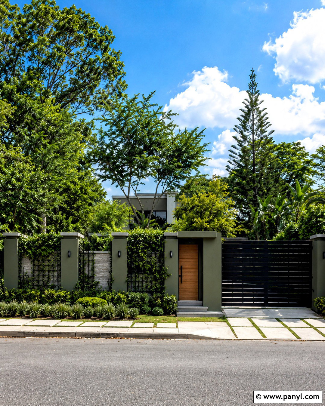Green Compound Wall - 20 compound wall design exterior modern simple ideas