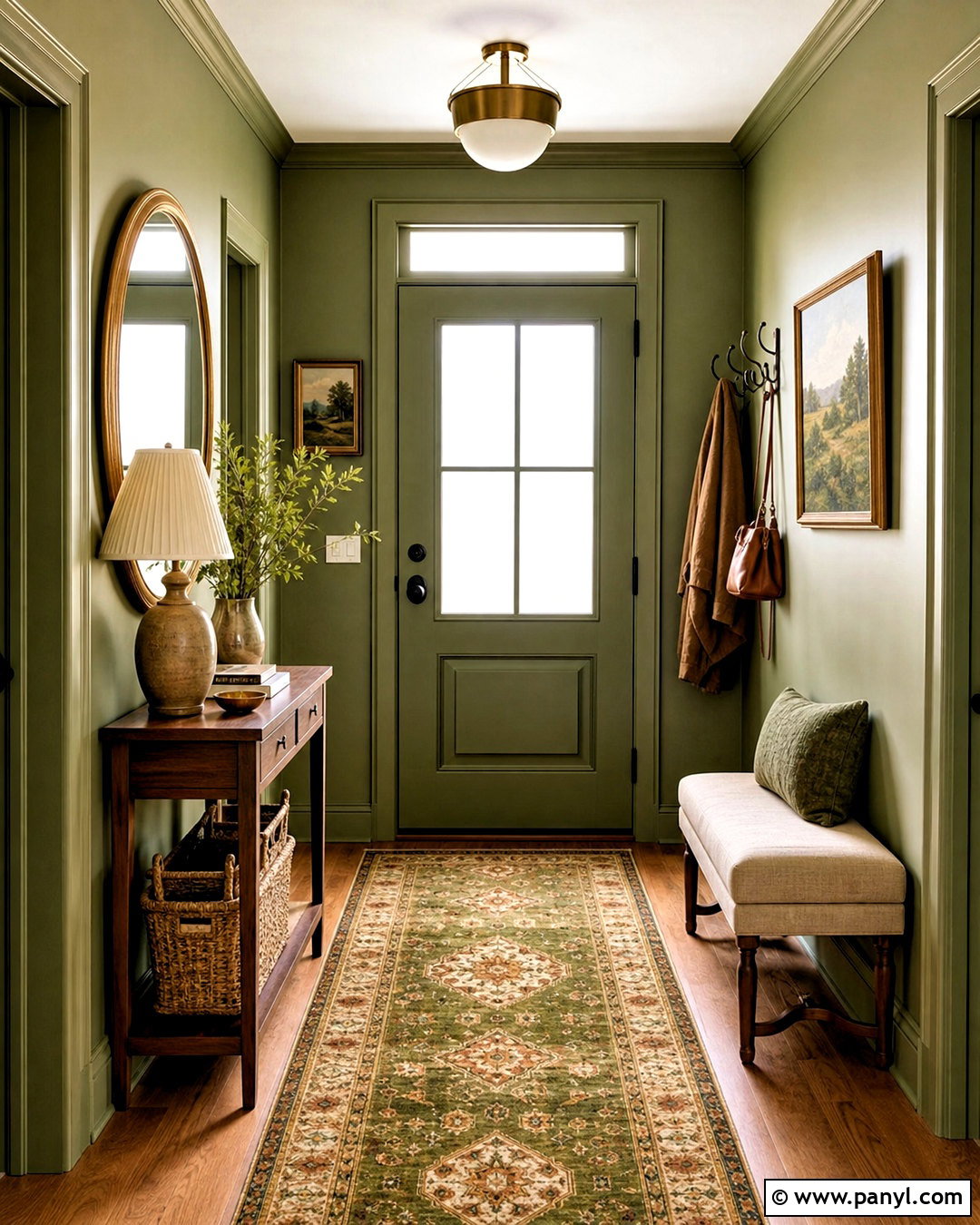 Green Entryway - 20 green rooms ideas