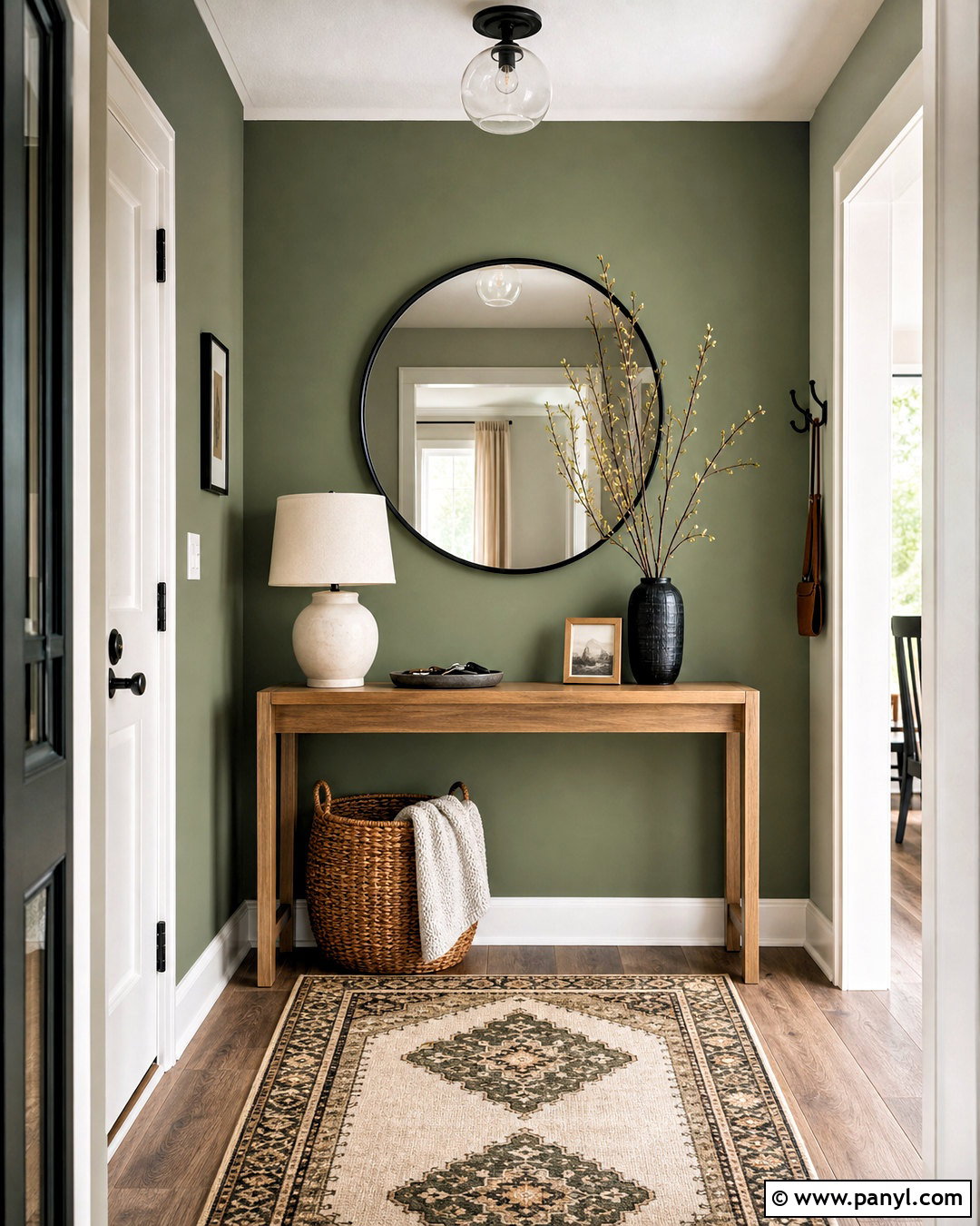 Green Entryway Wall - 20 green wall background ideas
