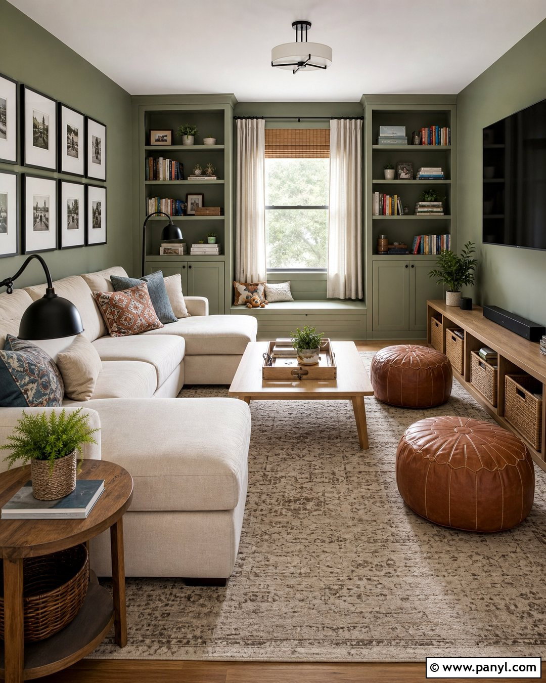 Green Family Room Walls - 45 green painted walls