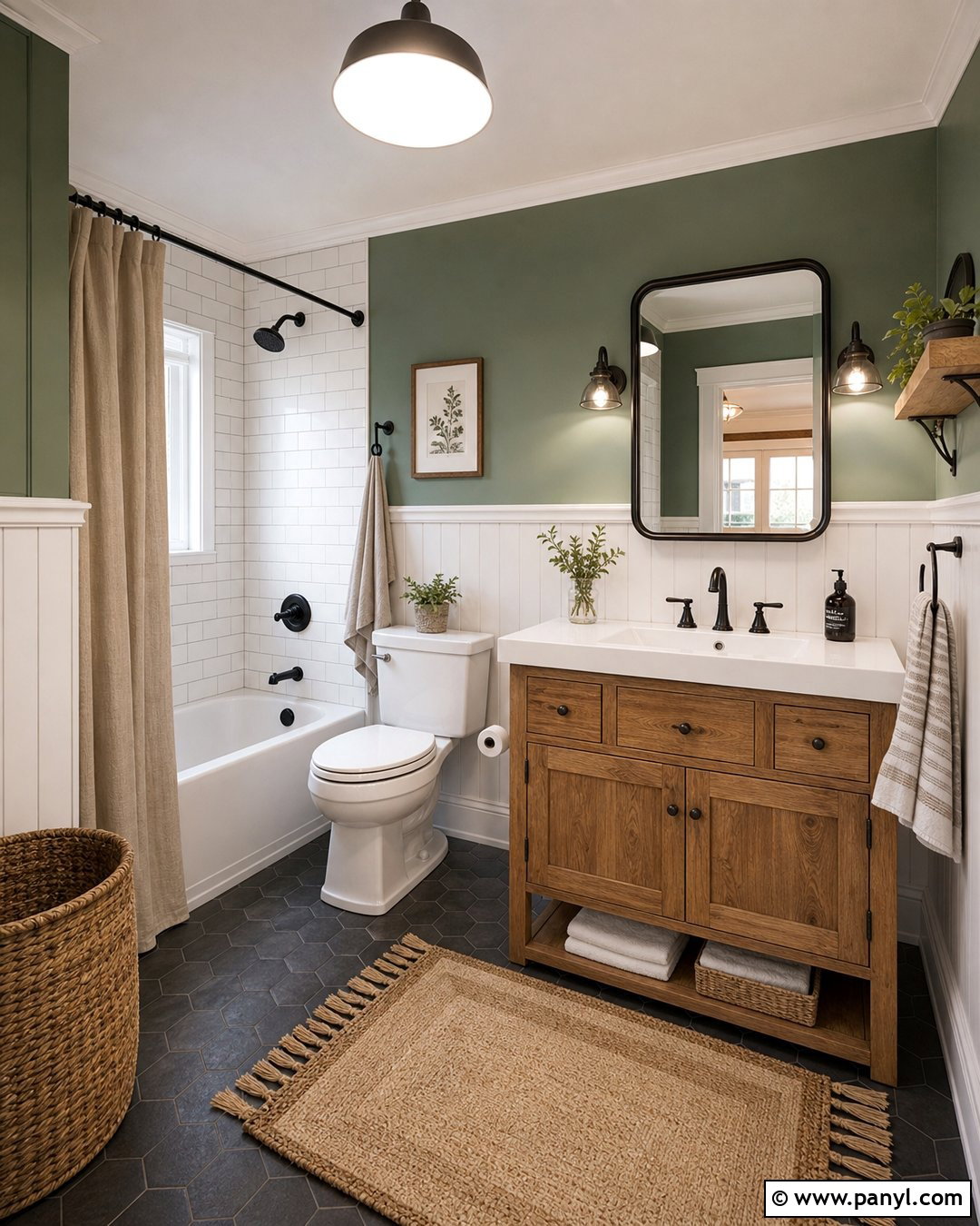 Green Farmhouse Bathroom Walls - 35 Green Bathroom Walls