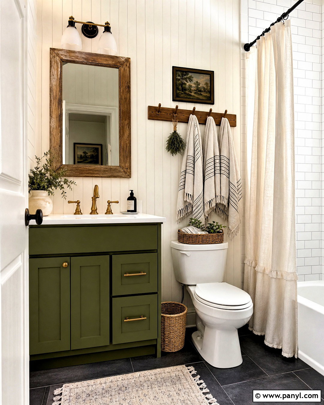 Green Farmhouse Guest Bathroom - 20 green guest bathroom ideas