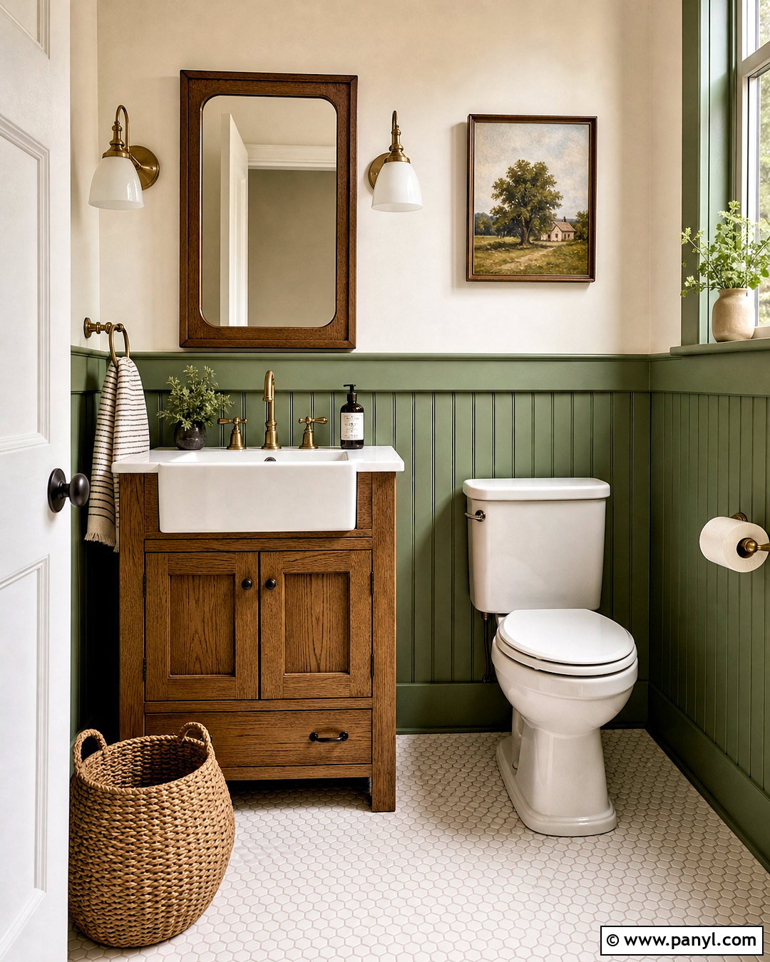 Green Farmhouse Half Bathroom - 20 green half bathroom ideas
