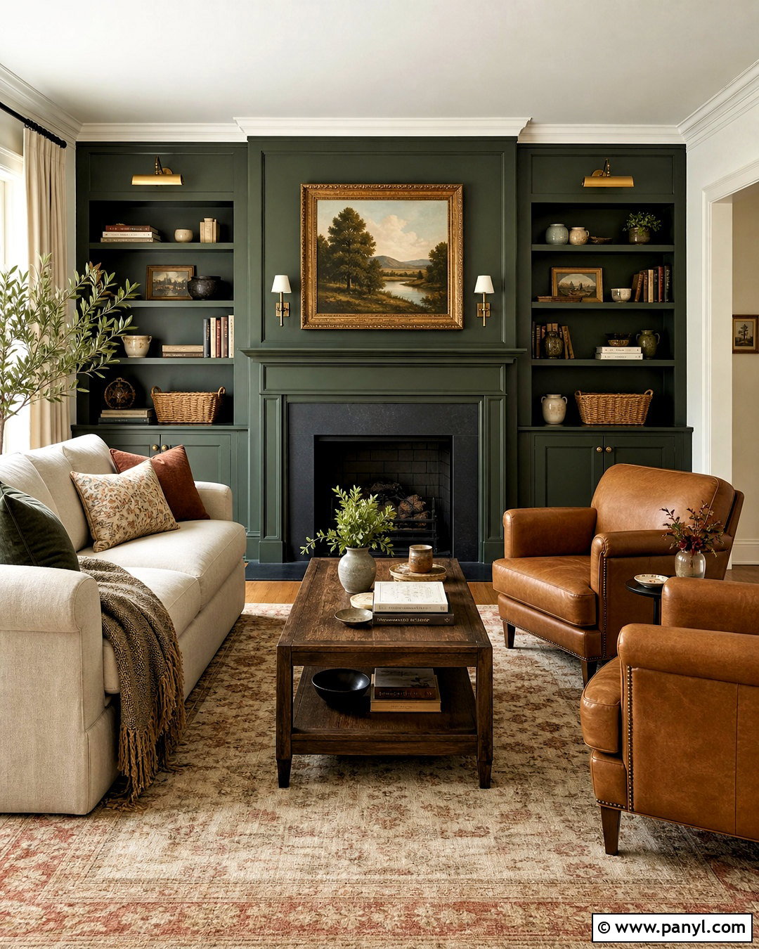 Green Fireplace Living Room - 20 green paint living room ideas