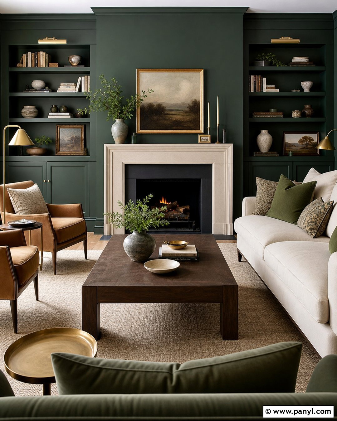 Green Fireplace Wall - 35 green wall interior ideas