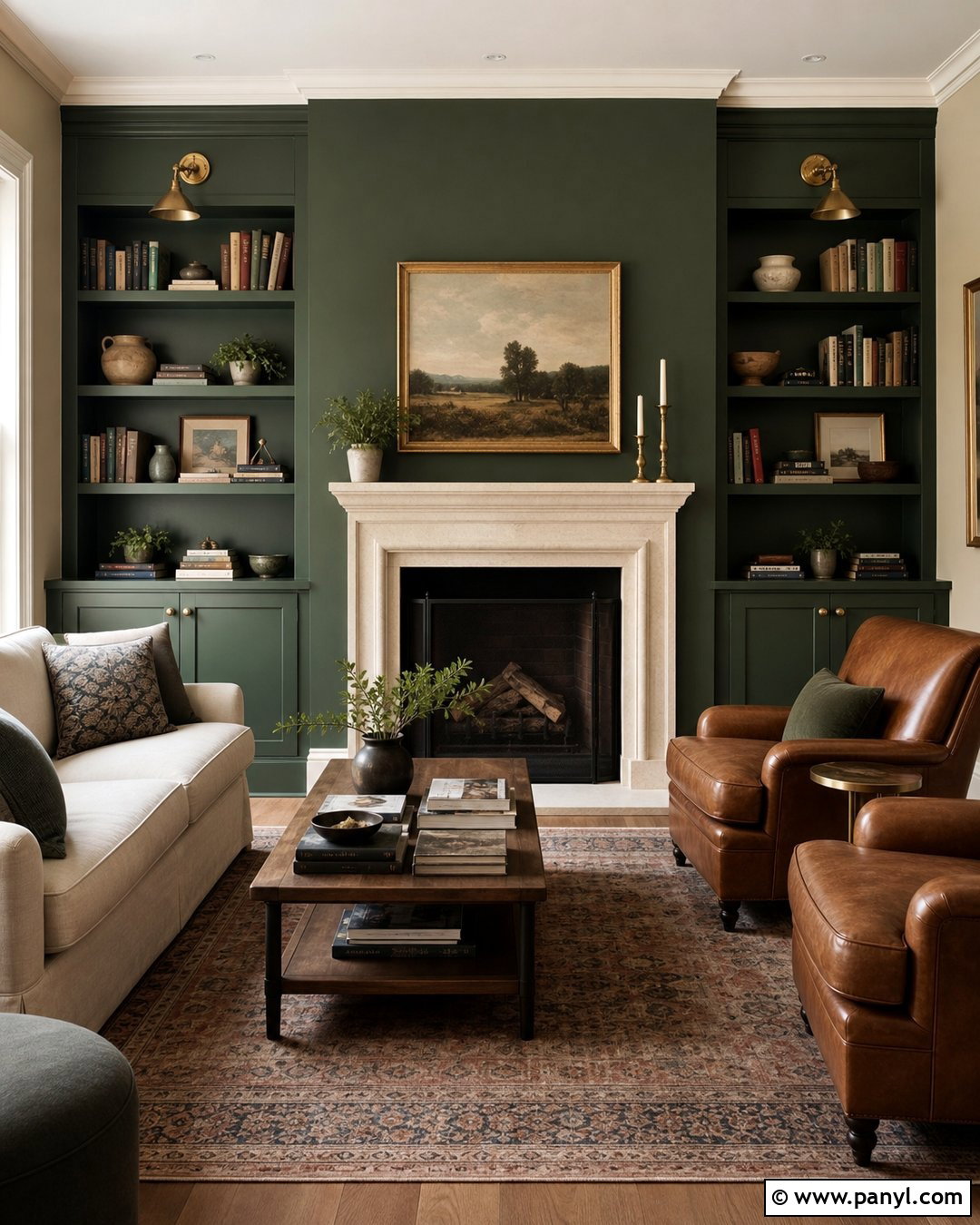Green Fireplace Wall - 50 green walls