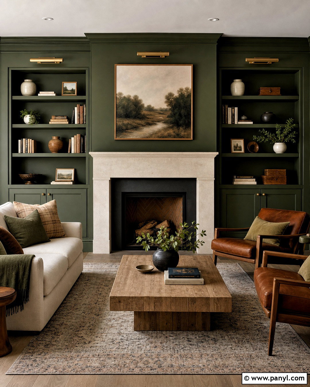 Green Fireplace Wall - 20 green wall background ideas