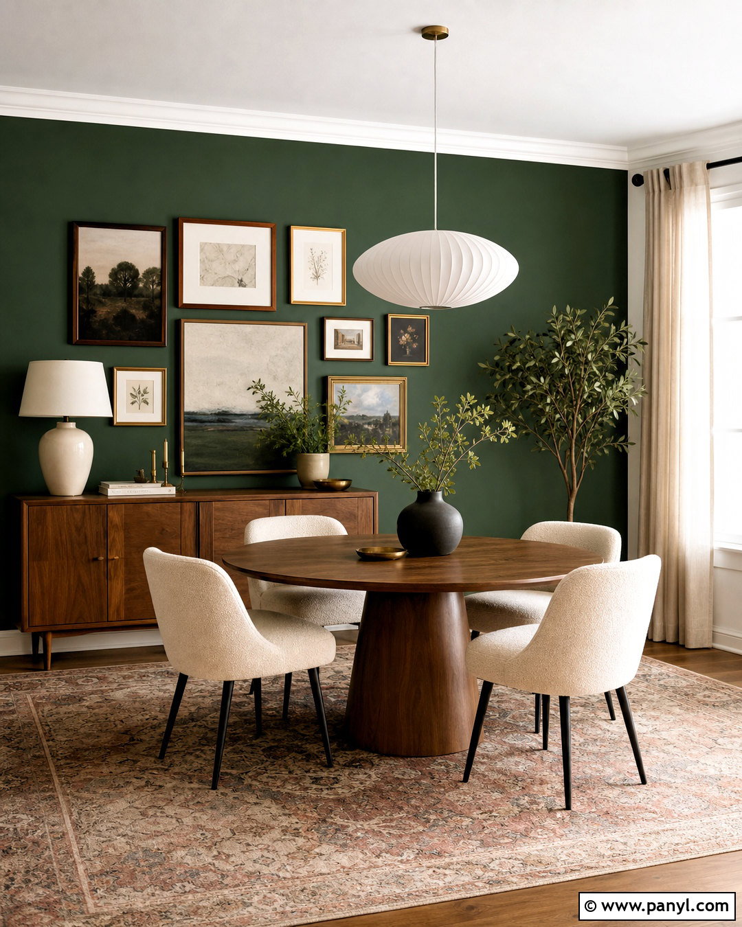 Green Gallery Wall Dining Room - 20 green wall interior design ideas