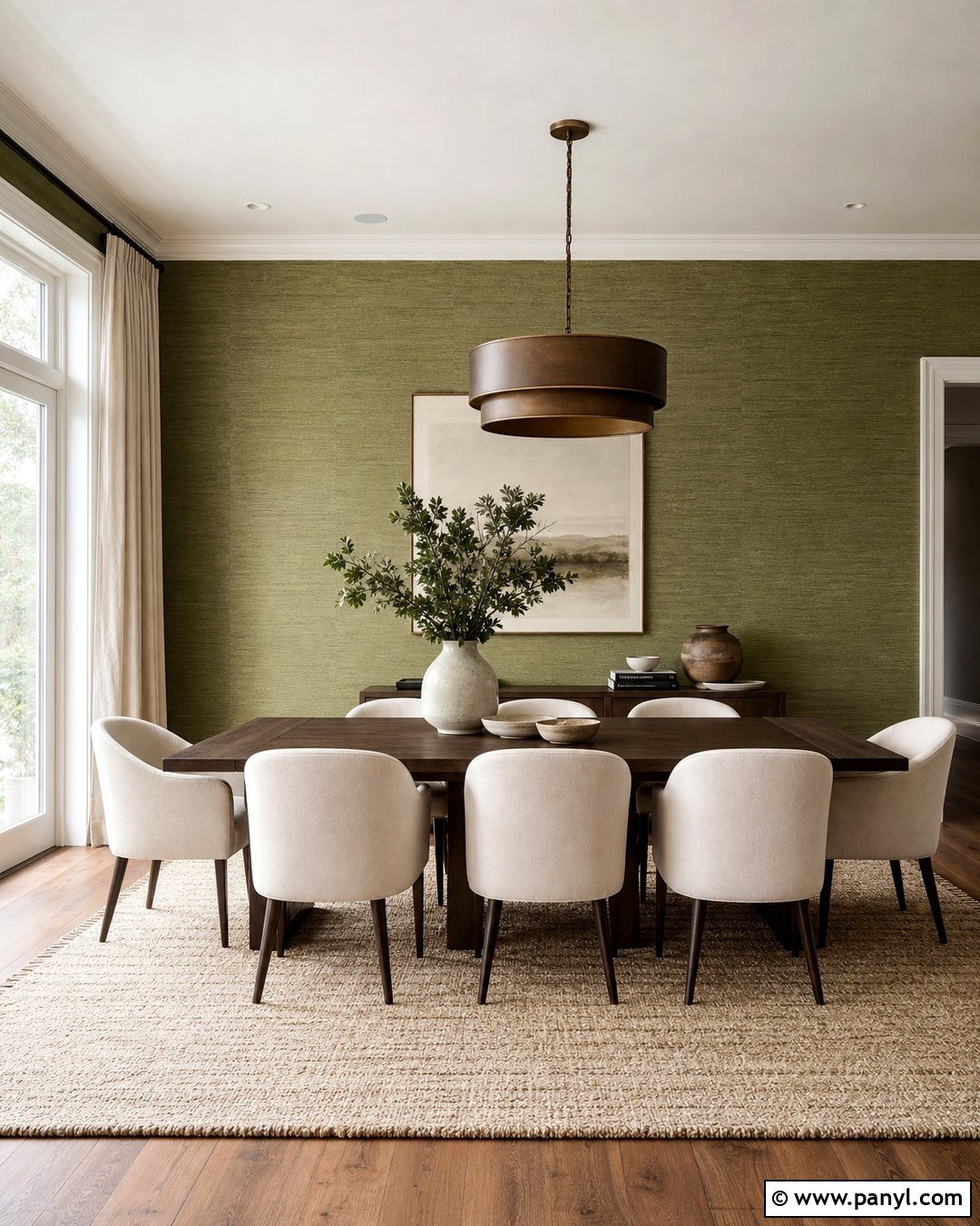 Green Grasscloth Accent Wall - 50 green accent wall ideas