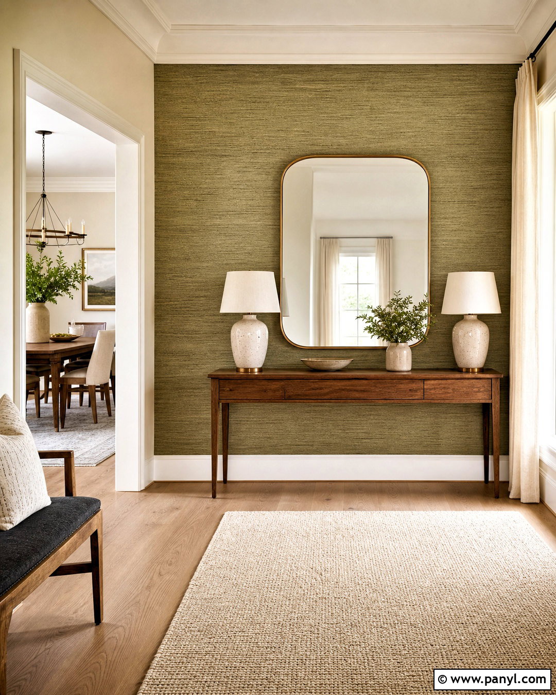 Green Grasscloth Wallpaper Wall - 20 green wall background ideas
