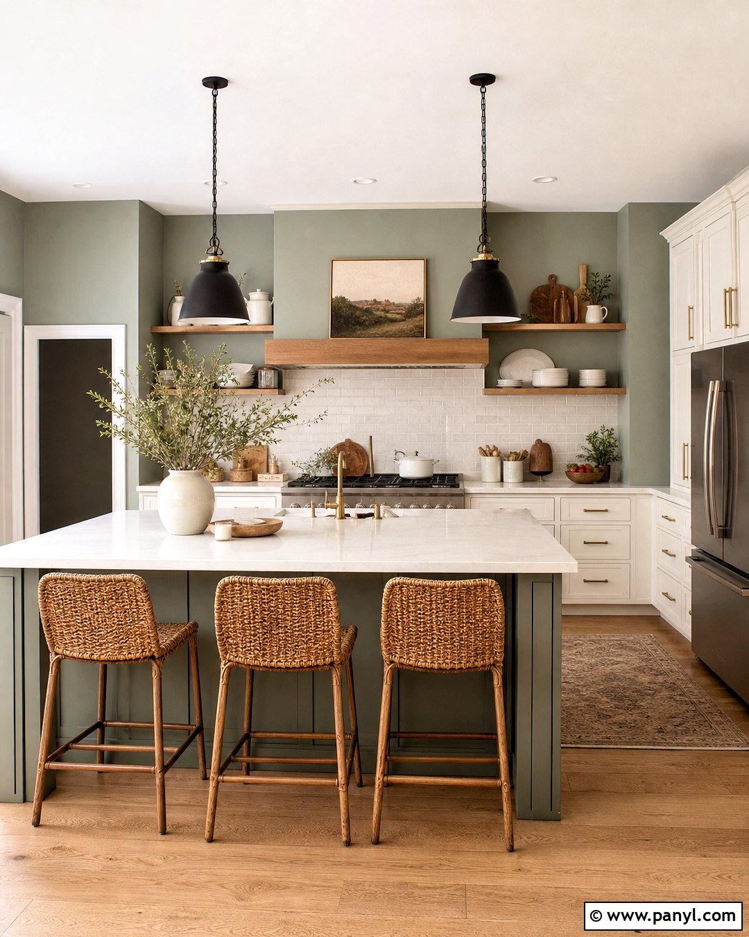 Green Gray Kitchen - 20 gray wall color ideas