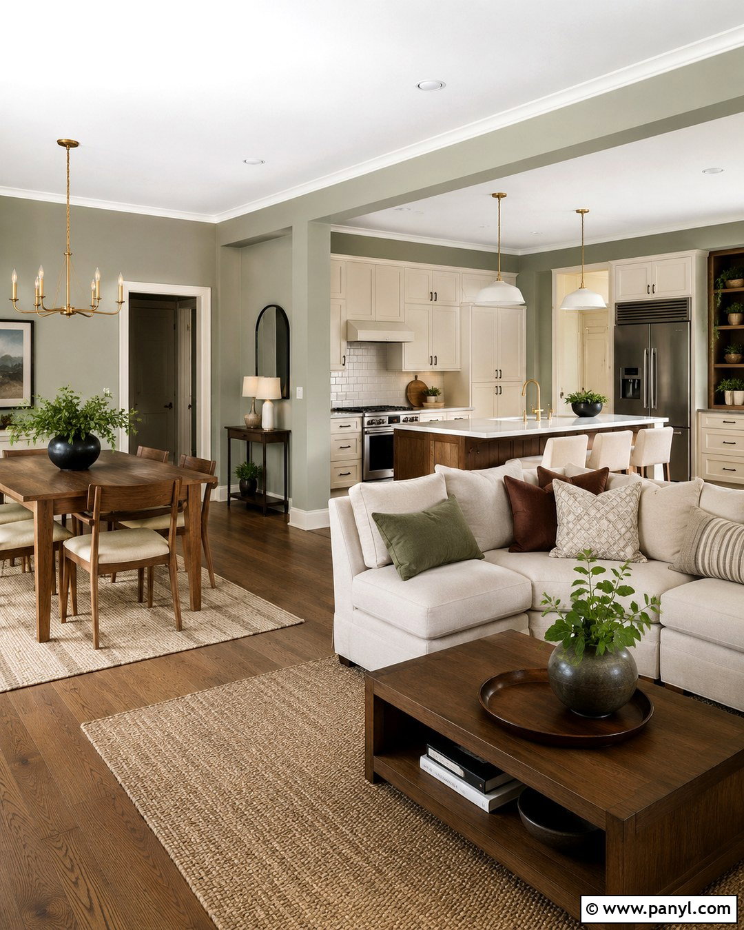 Green Gray Open Floor Plan - 20 Green Gray Wall Paint Ideas