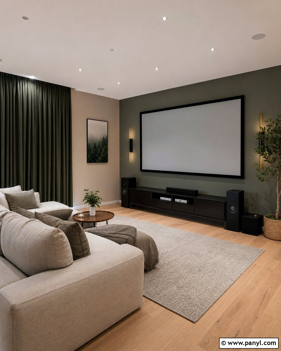 Green Gray Projector Wall - 20 Projector Wall Color Ideas