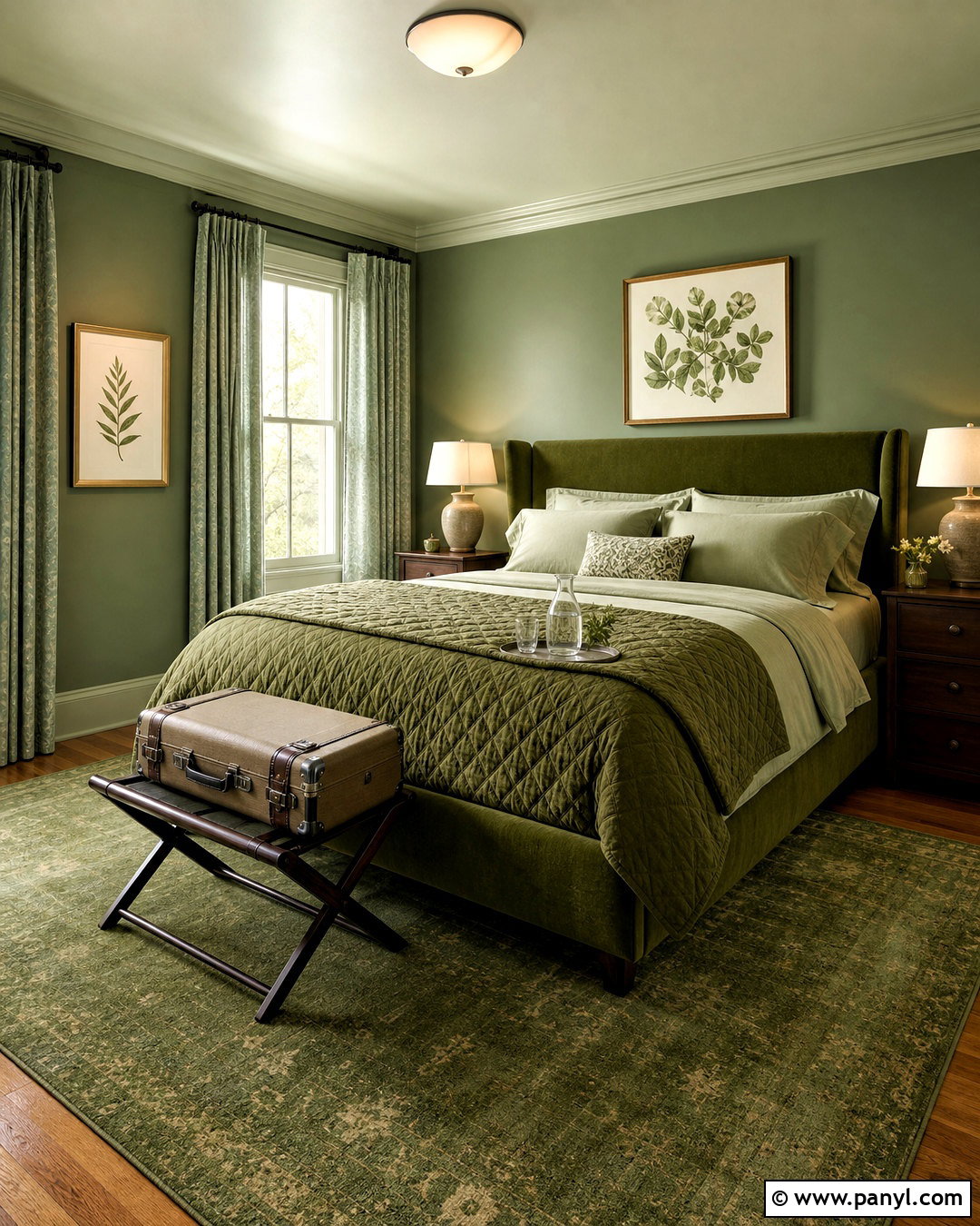 Green Guest Bedroom - 20 all green room ideas