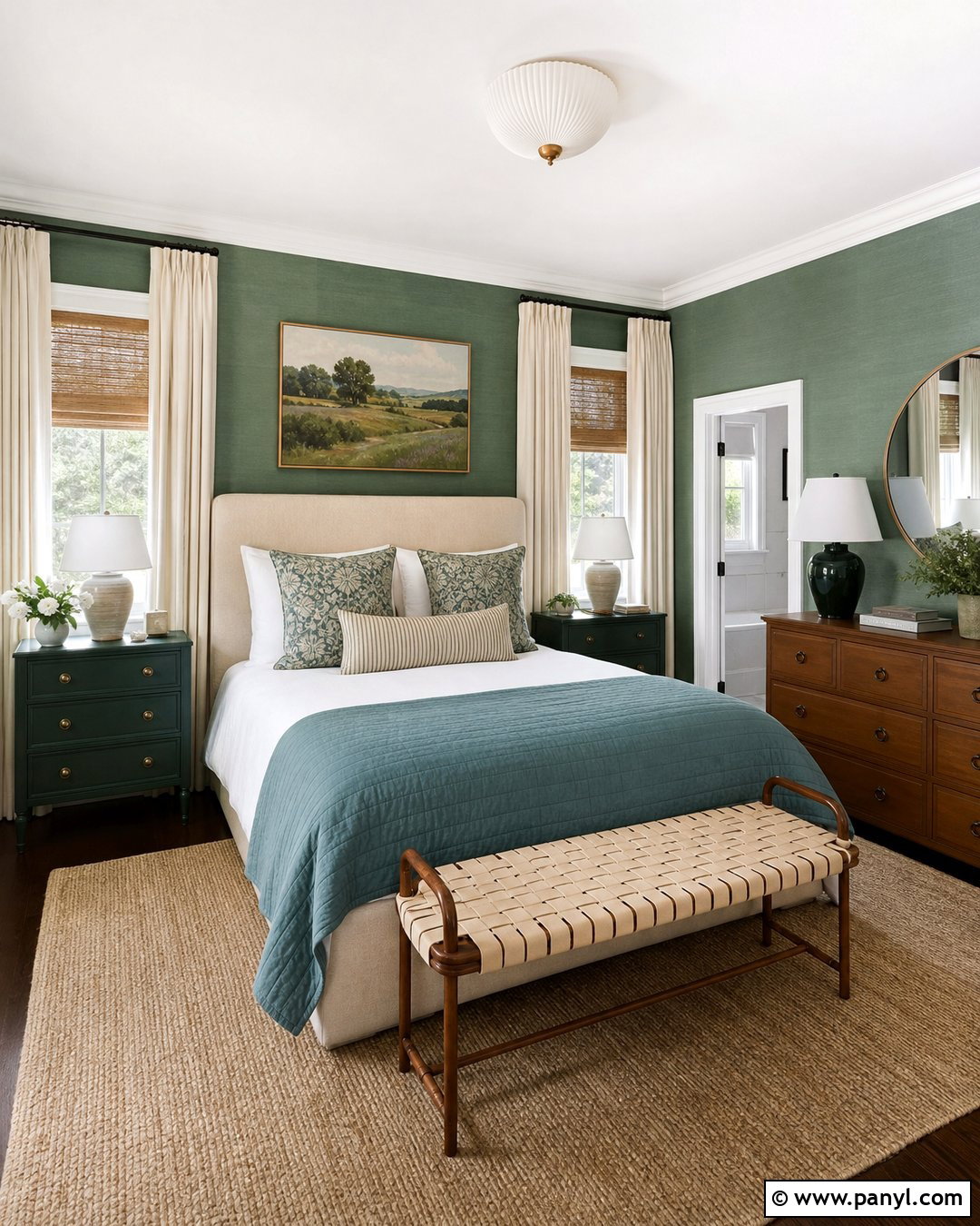 Green Guest Bedroom Walls - 45 green painted walls