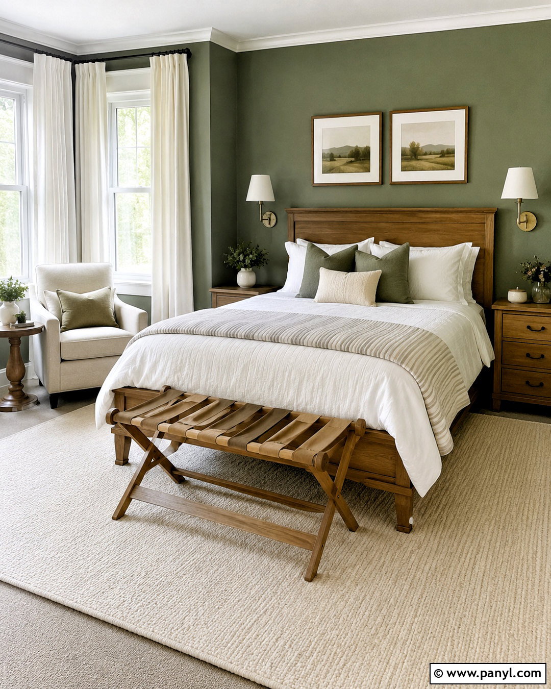 Green Guest Bedroom - 40 green wall room ideas