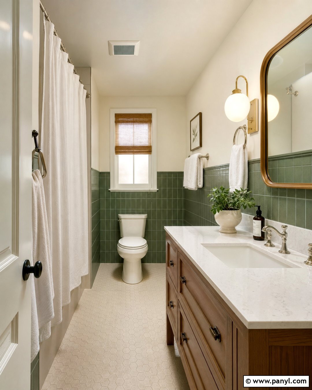 Green Half Wall Bathroom - 20 Green Wall Bathroom Style Ideas