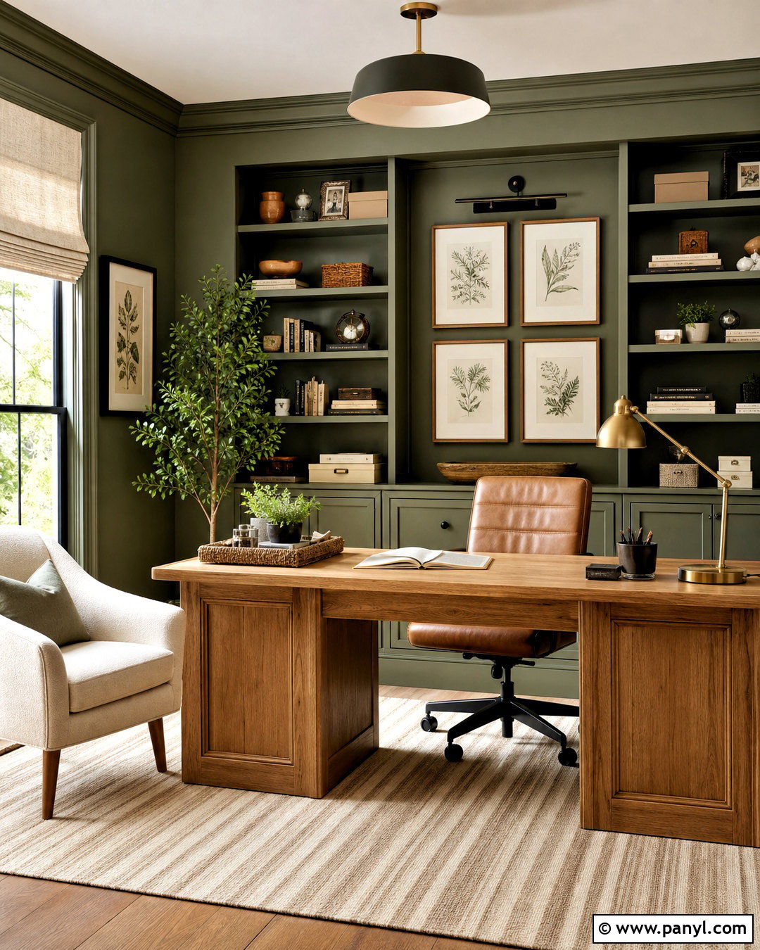 Green Home Office - 20 green room design ideas