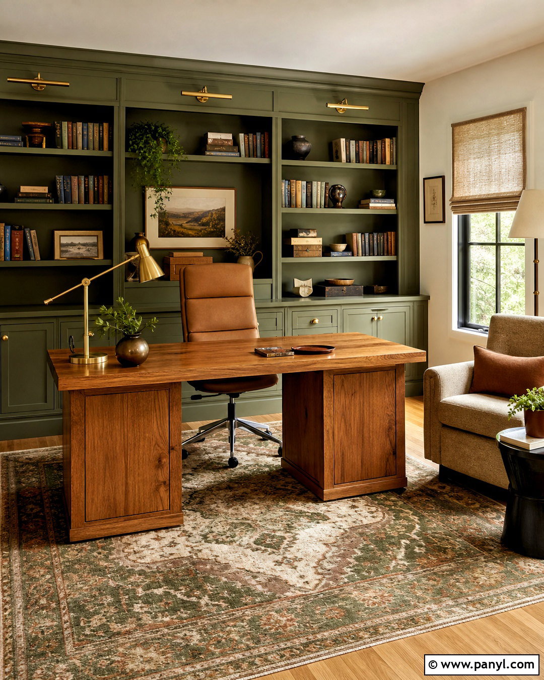 Green Home Office - 20 green rooms ideas