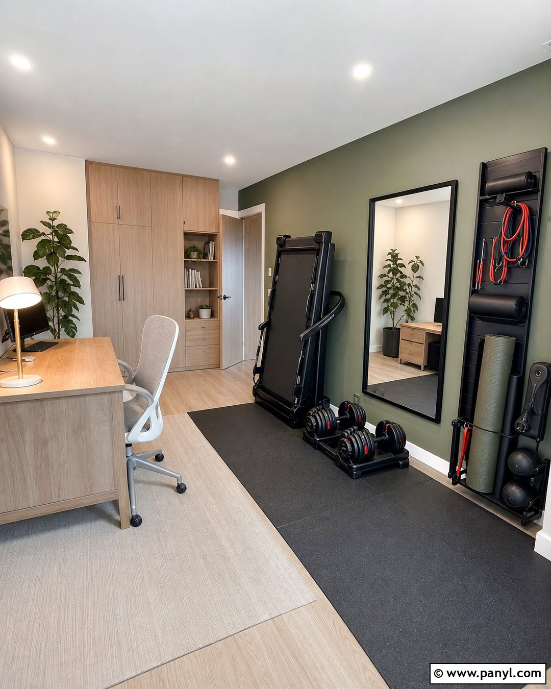 Green Home Office Gym - 20 Modern Home Gym With Green Accent Wall Ideas