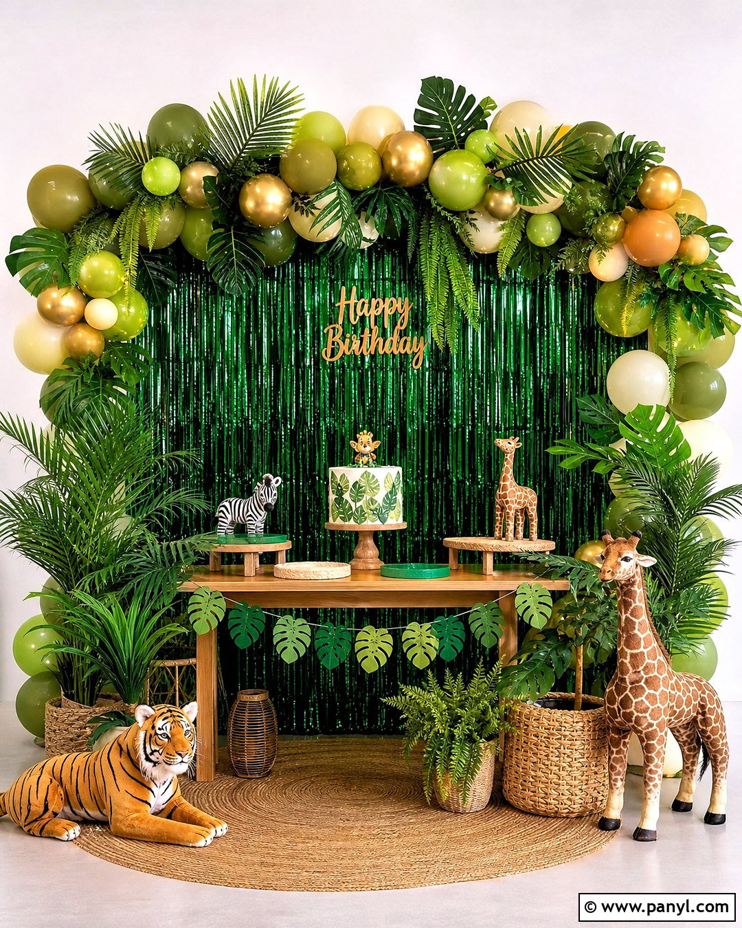Green Jungle Foil Curtain Backdrop - 20 foil curtain backdrop ideas birthday ideas