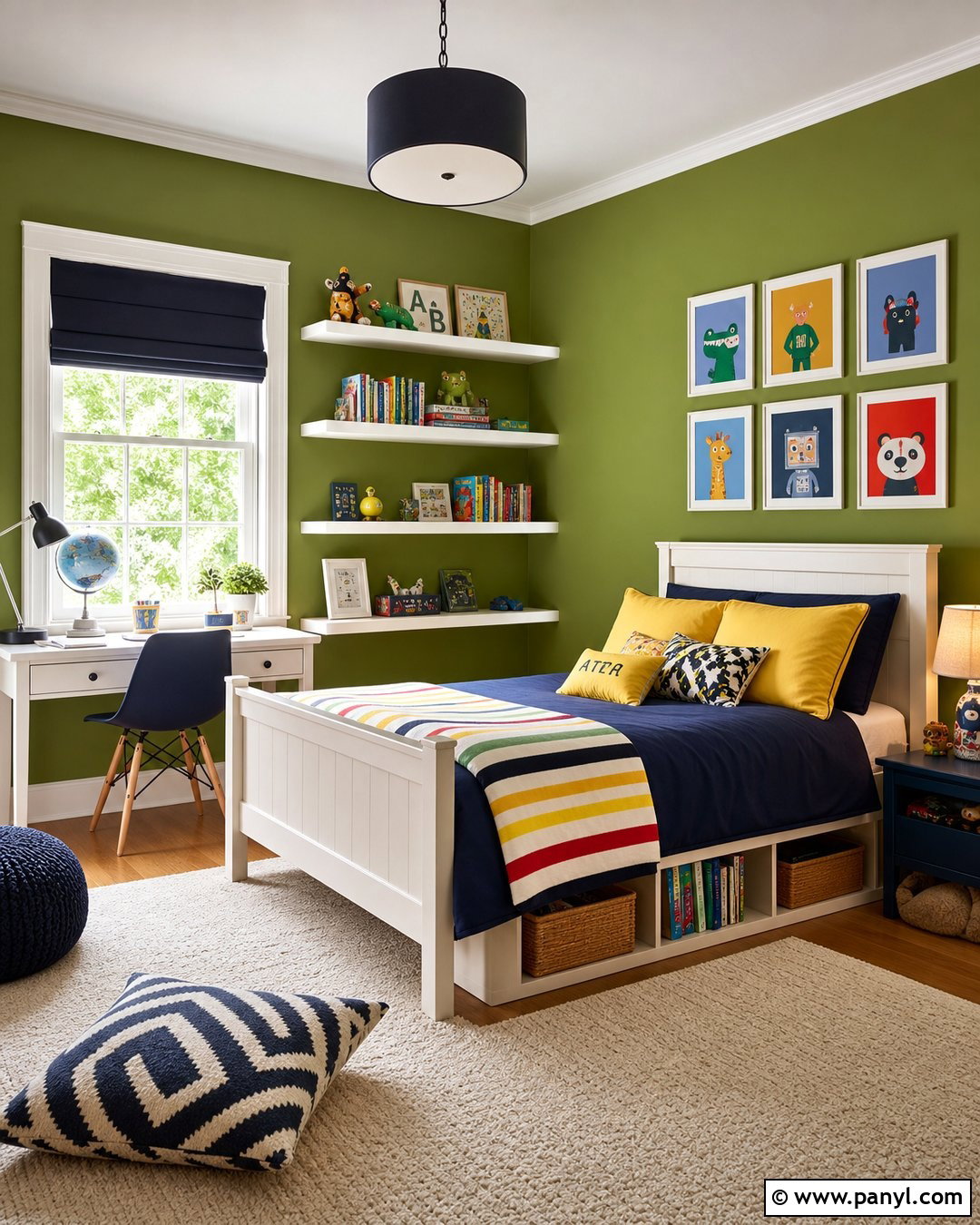 Green Kids Bedroom Walls - 45 green painted walls