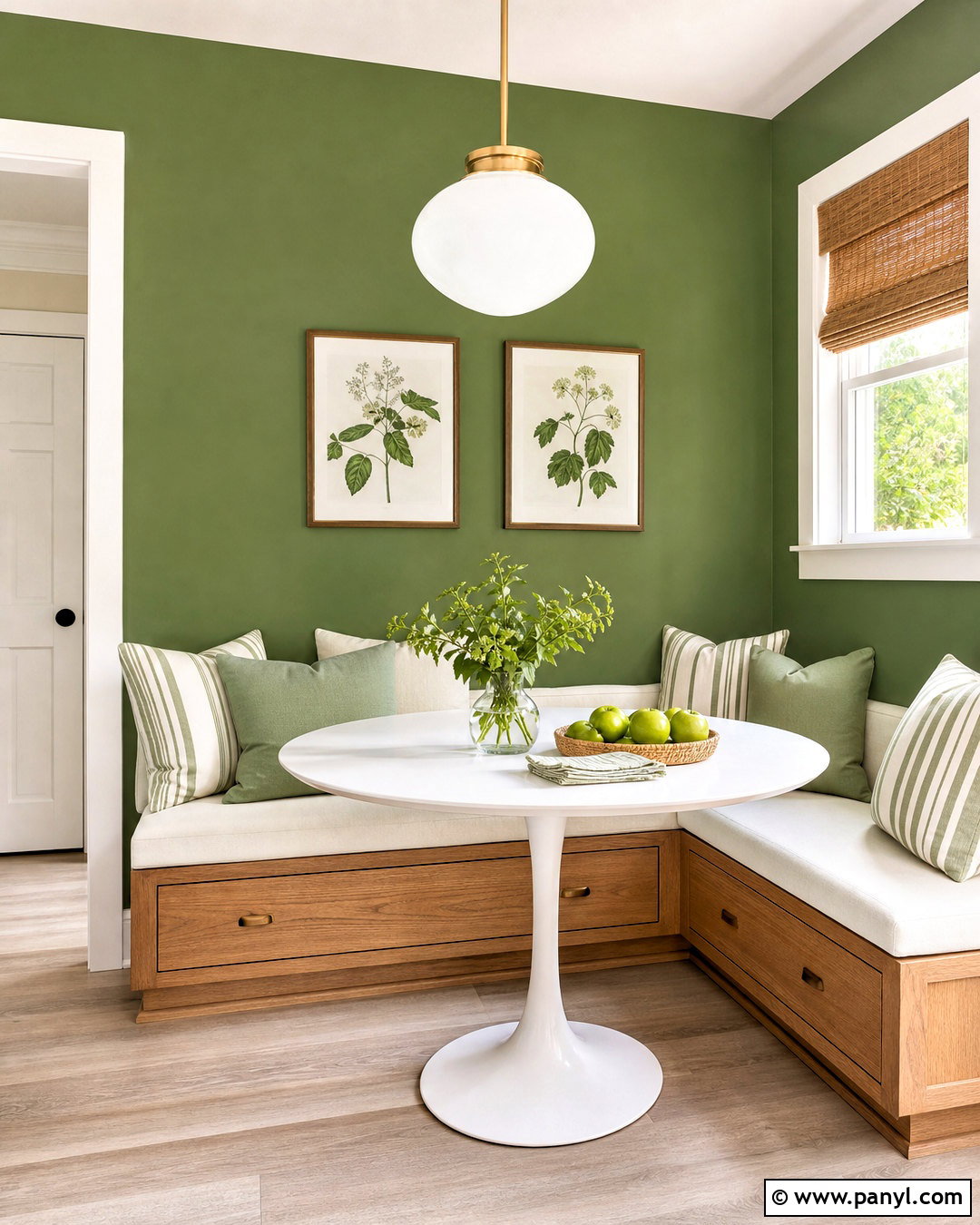 Green Kitchen Breakfast Nook Wall - 20 green wall background ideas