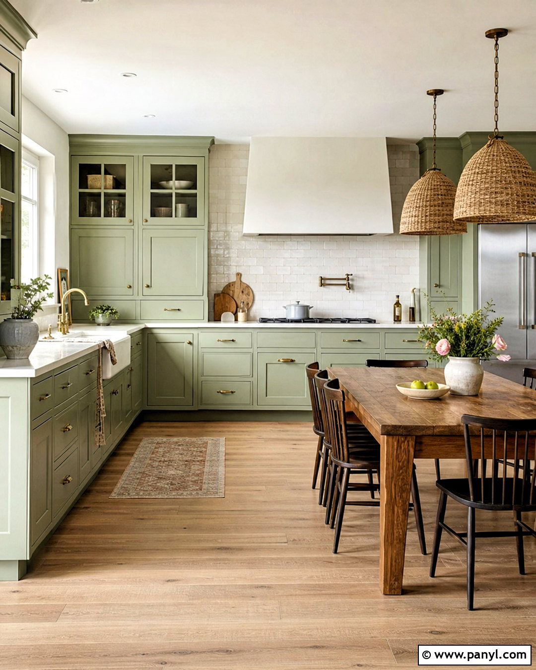Green Kitchen Cabinets - 20 pop of color kitchen ideas
