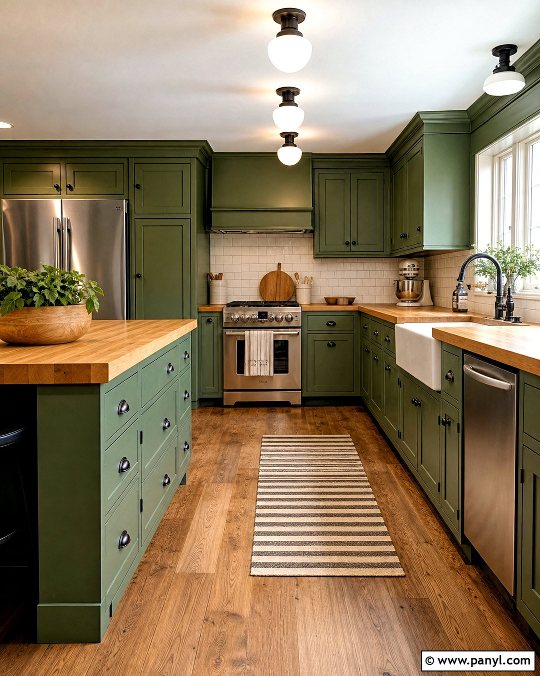 Green Kitchen Cabinets With Butcher Block Countertops - 20 green kitchen cabinets