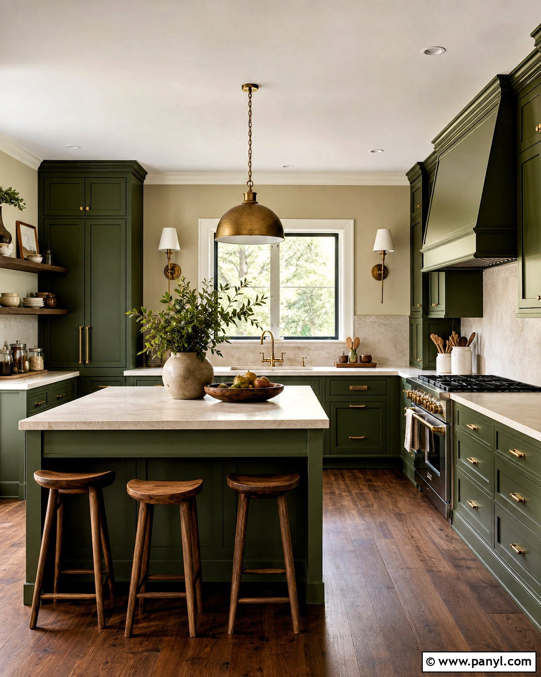 Green Kitchen Cabinets With Matching Walls - 20 green kitchen cabinets