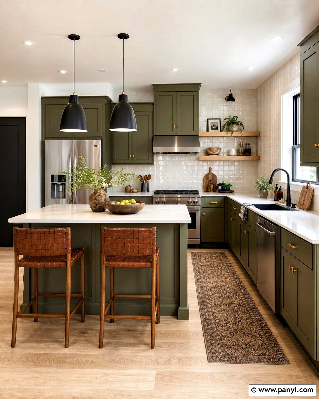Green Kitchen Cabinets - 20 green rooms ideas