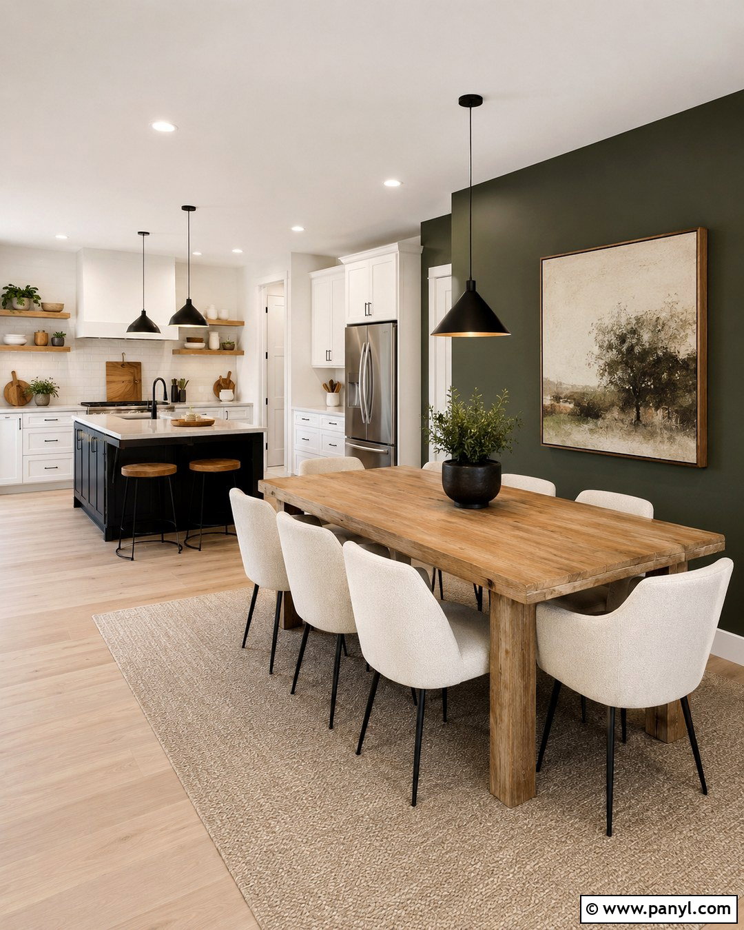Green Kitchen Dining Wall - 20 Green Contrast Wall Ideas