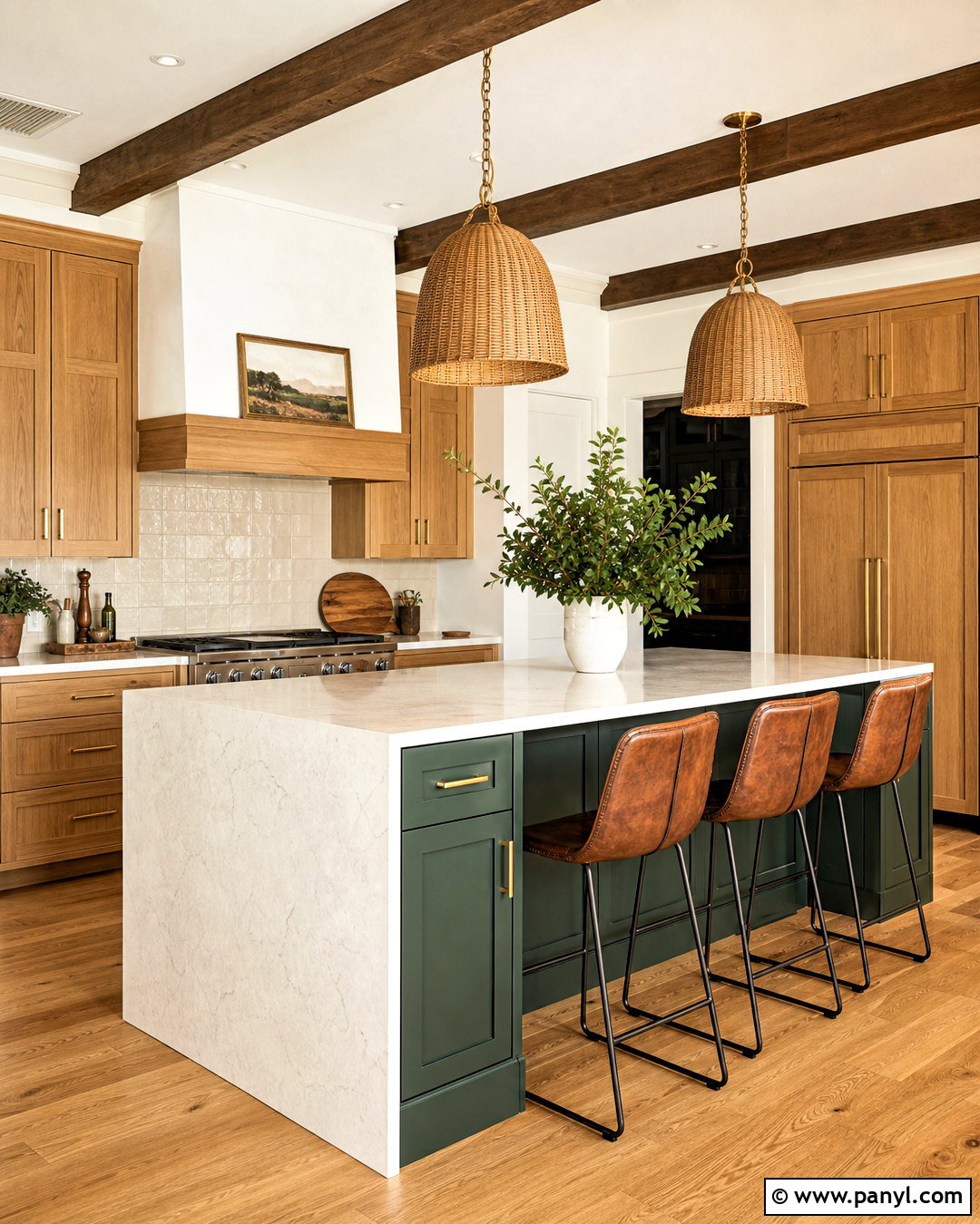 Green Kitchen Island With Wood Cabinets - 20 green kitchen cabinets