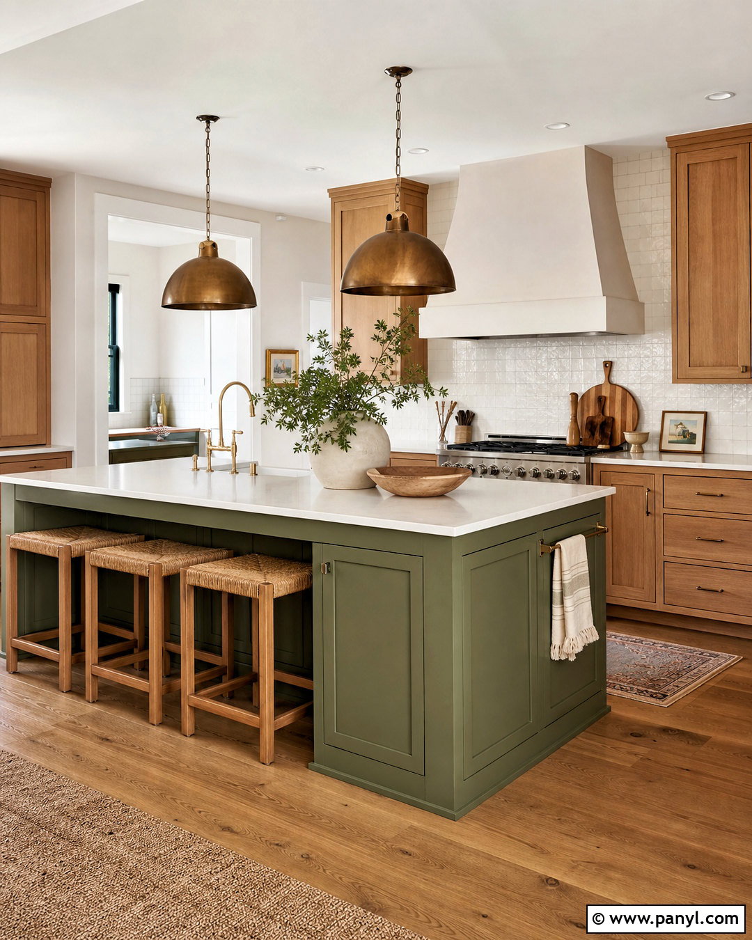 Green Kitchen Island With Wood Cabinets - 20 earthy green kitchen ideas