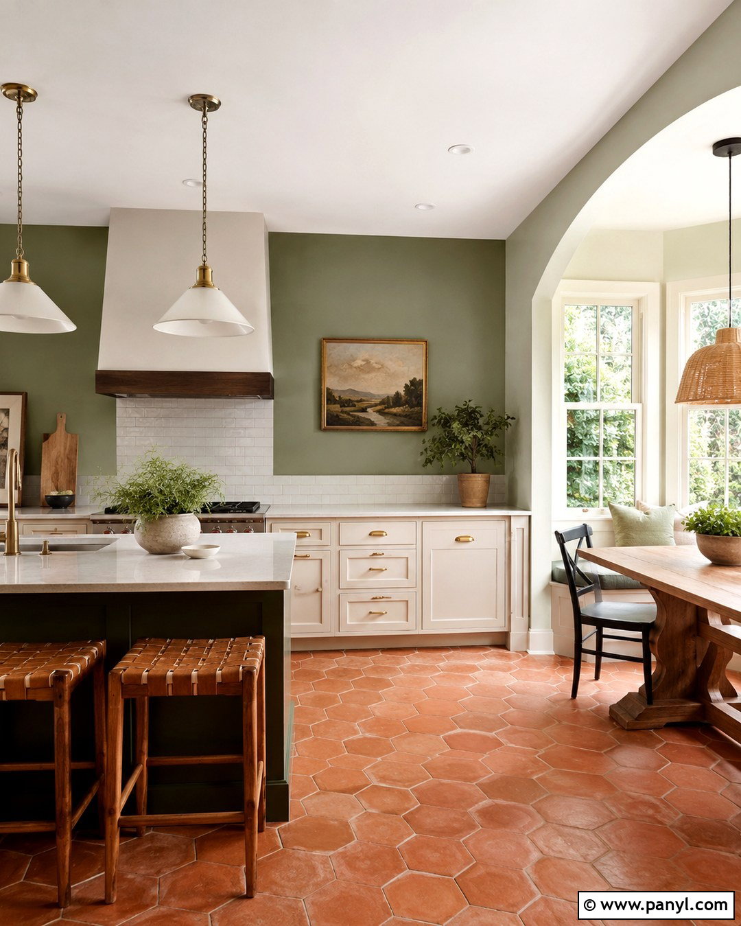 Green Kitchen Wall Colors - 20 Each Wall Different Color Ideas