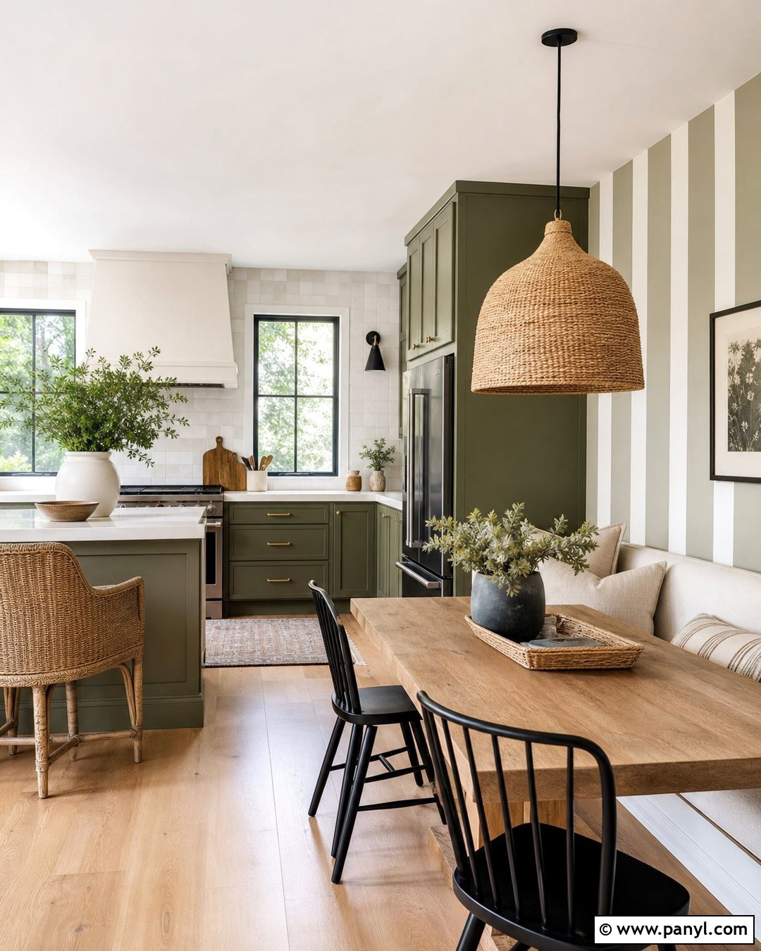 Green Kitchen Wall Paint Stripes - 30 Wall Lines Paint Stripes