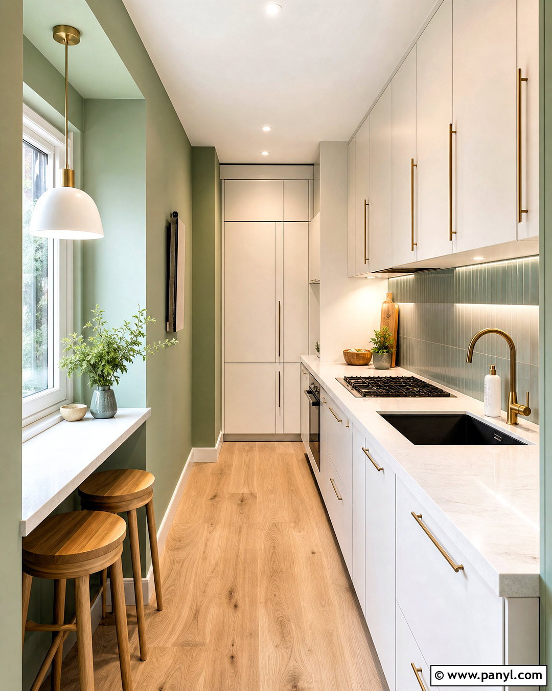 Green Kitchen Walls In a Small Galley - 20 green wall kitchen ideas