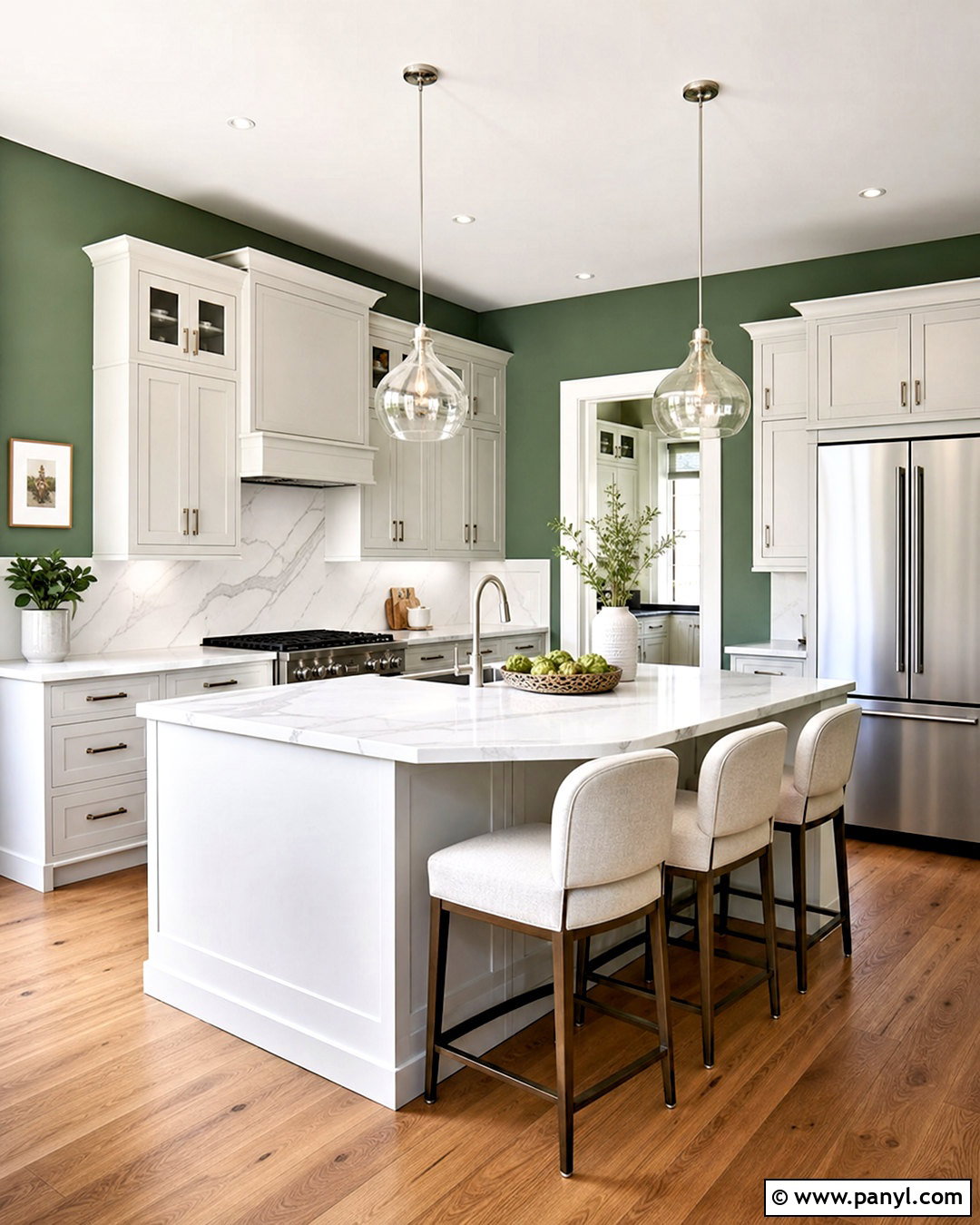 Green Kitchen Walls With Marble Counters - 20 green wall kitchen ideas