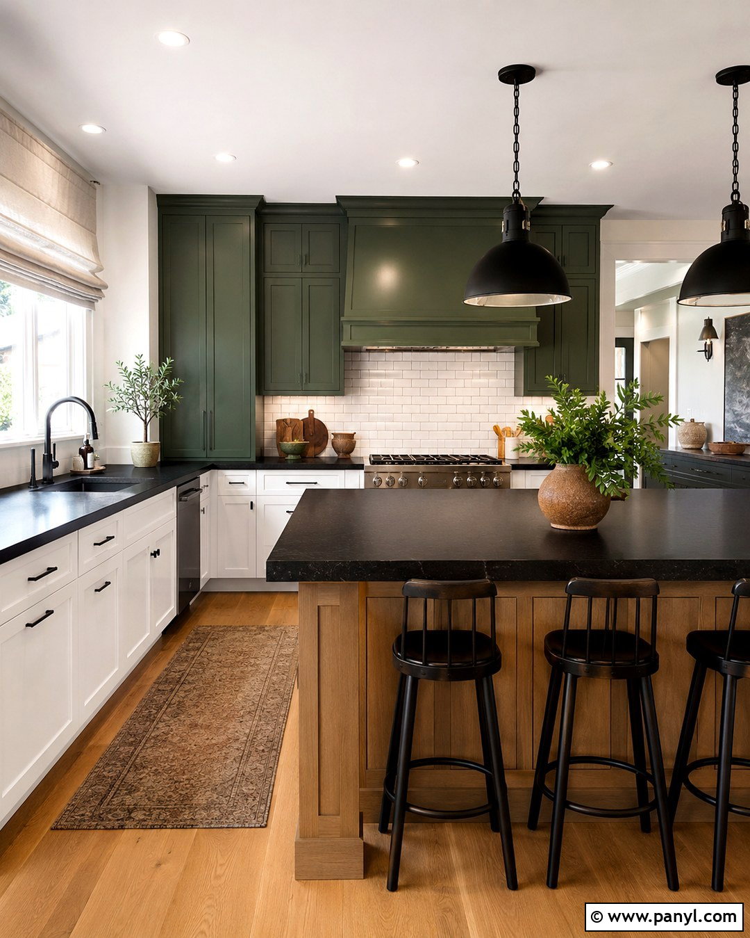Green Kitchen Walls With White Cabinets And Black Countertops - 20 Green Walls With White Cabinets
