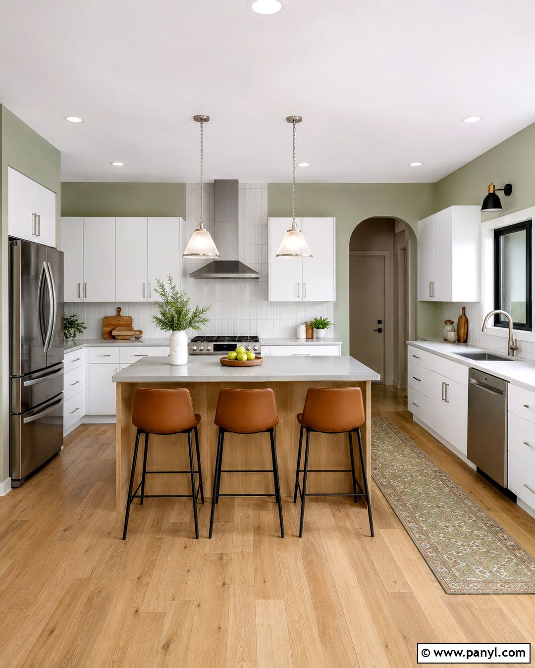 20 Green Walls With White Cabinets: Fresh Kitchen Looks