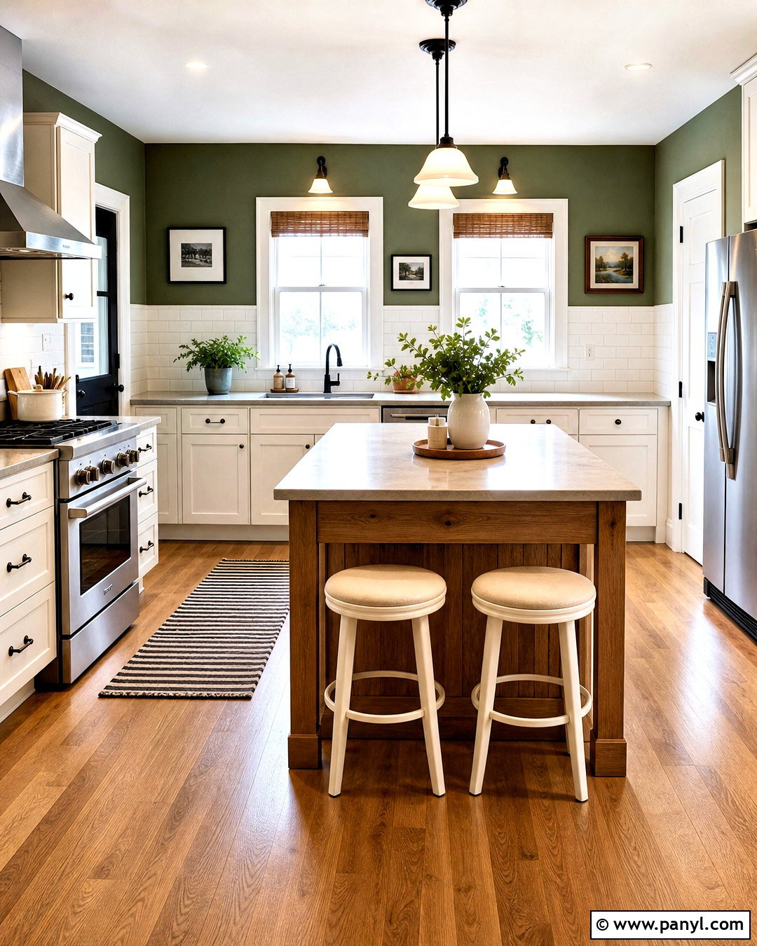 Green Kitchen Walls With White Subway Tile - 20 green wall kitchen ideas