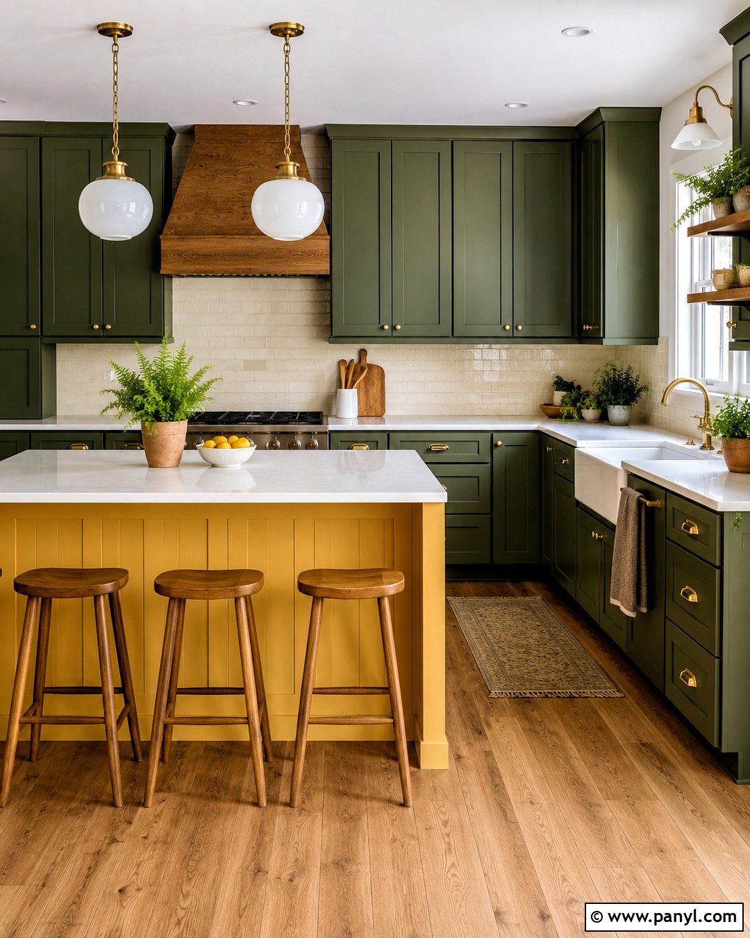 Green Kitchen With Yellow Island - 20 bright kitchen ideas colorful ideas